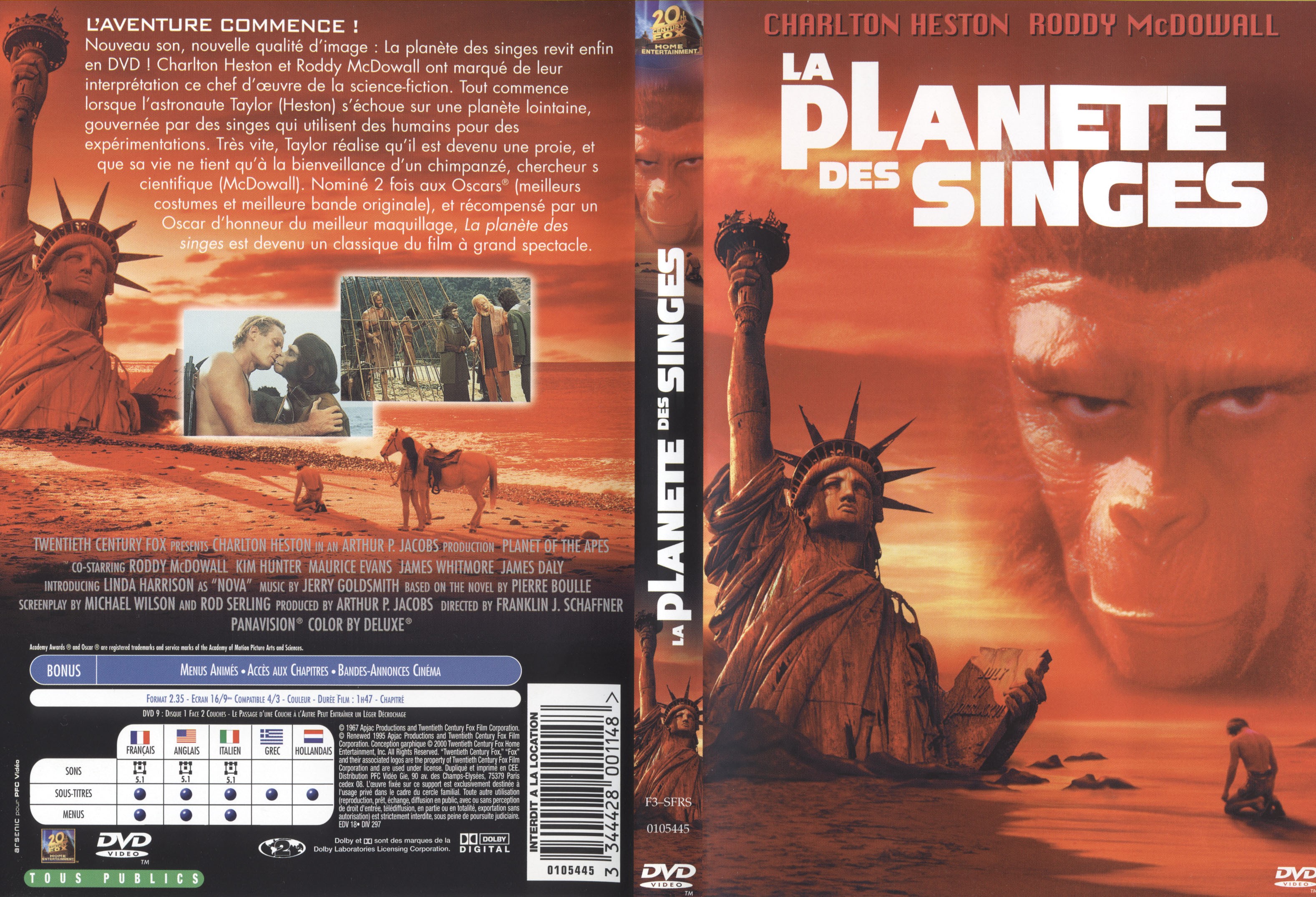 Jaquette DVD La planete des singes 1967