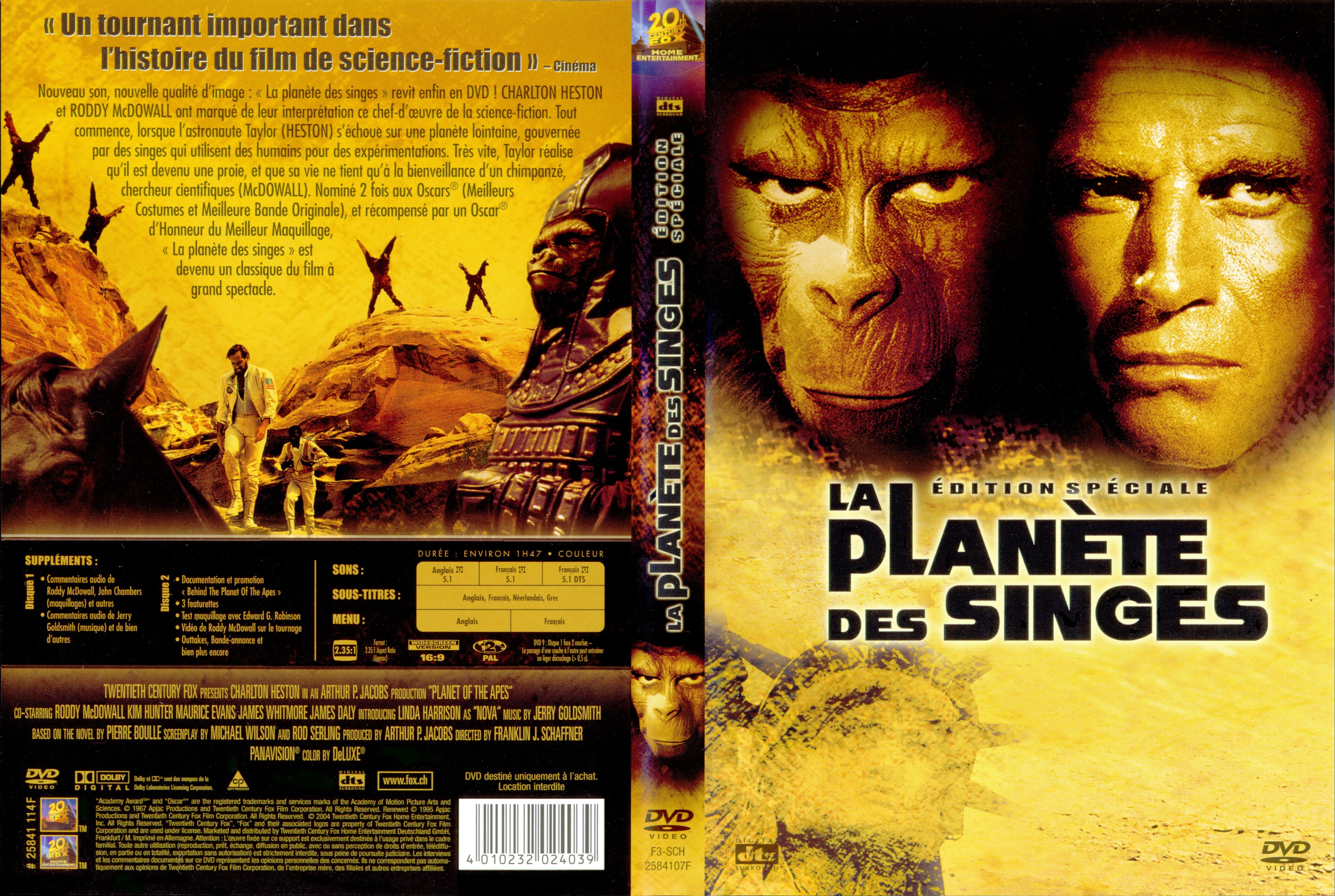 Jaquette DVD La planete des singes 1967 v2