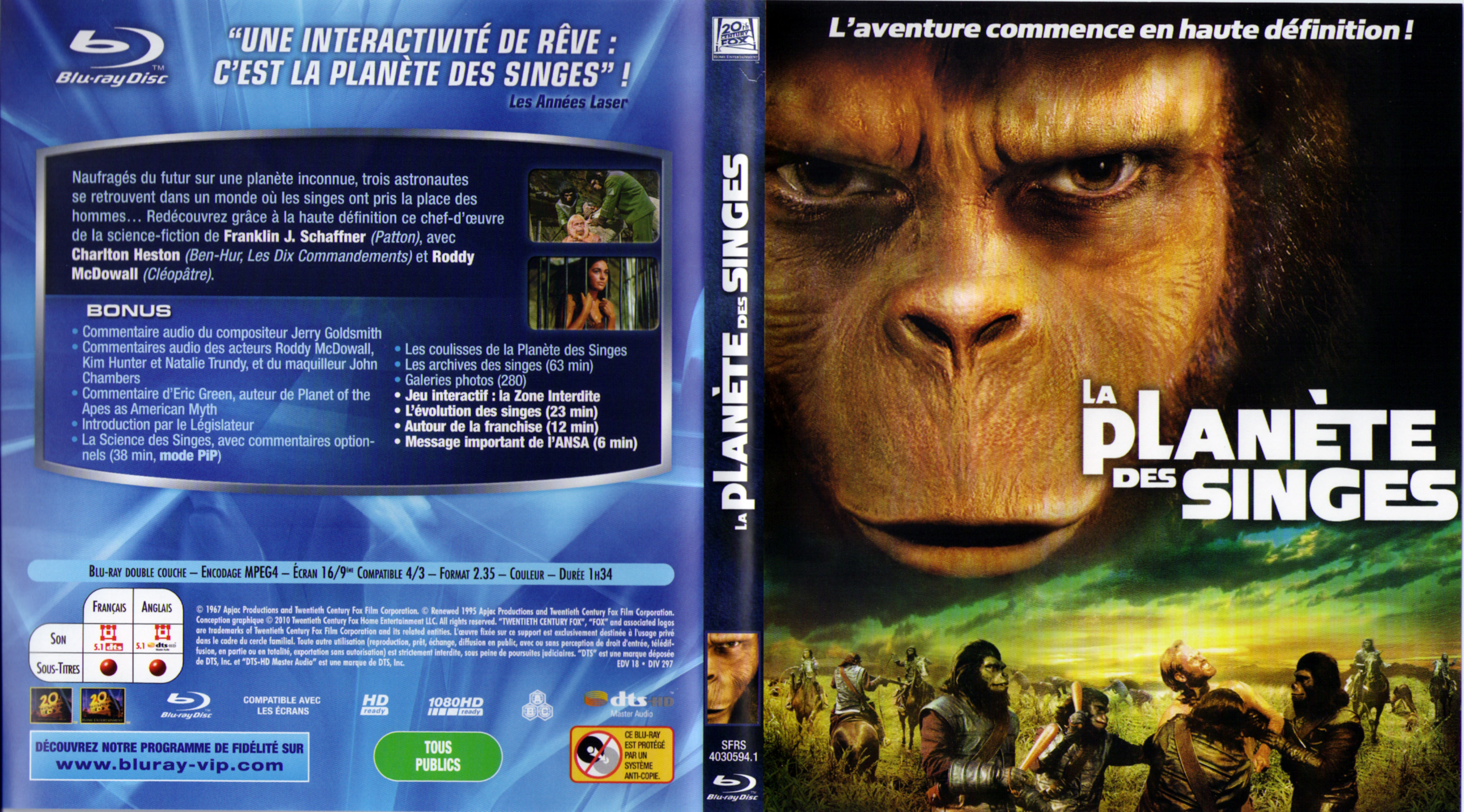 Jaquette DVD La planete des singes (1967) (BLU-RAY) v2