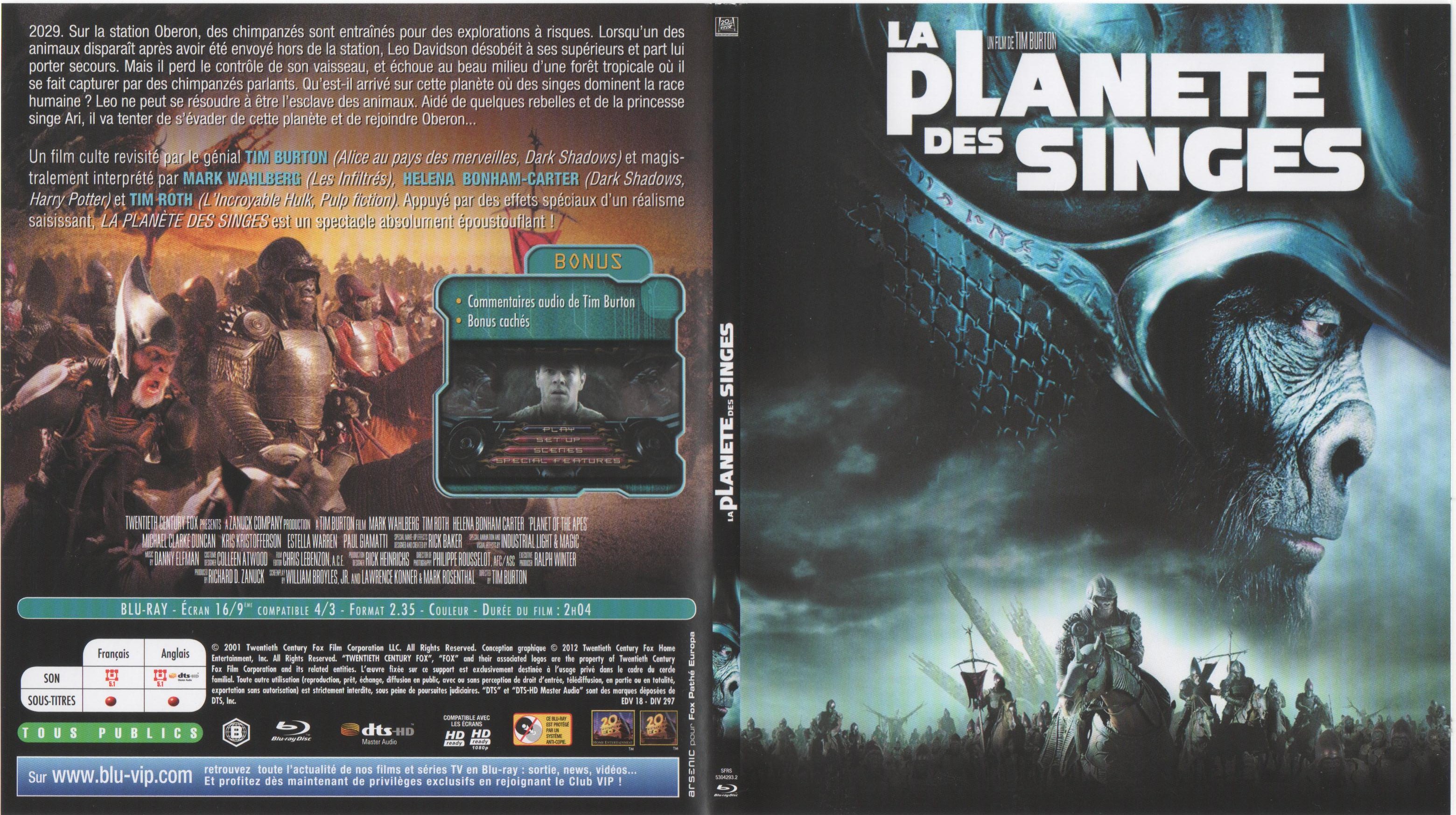 Jaquette DVD La plante des singes (2001) (BLU-RAY)