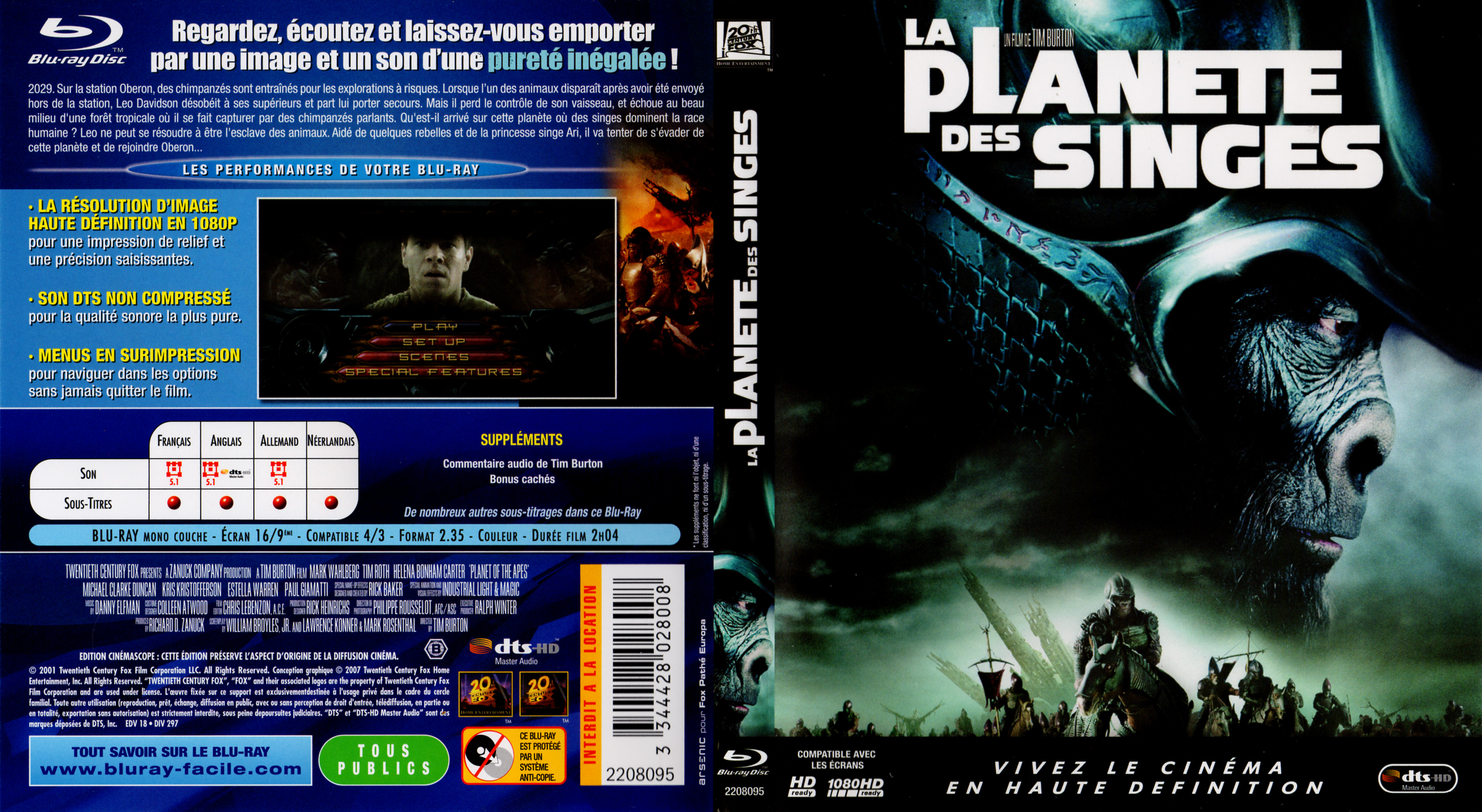 Jaquette DVD La plante des singes (2001) (BLU-RAY) v3
