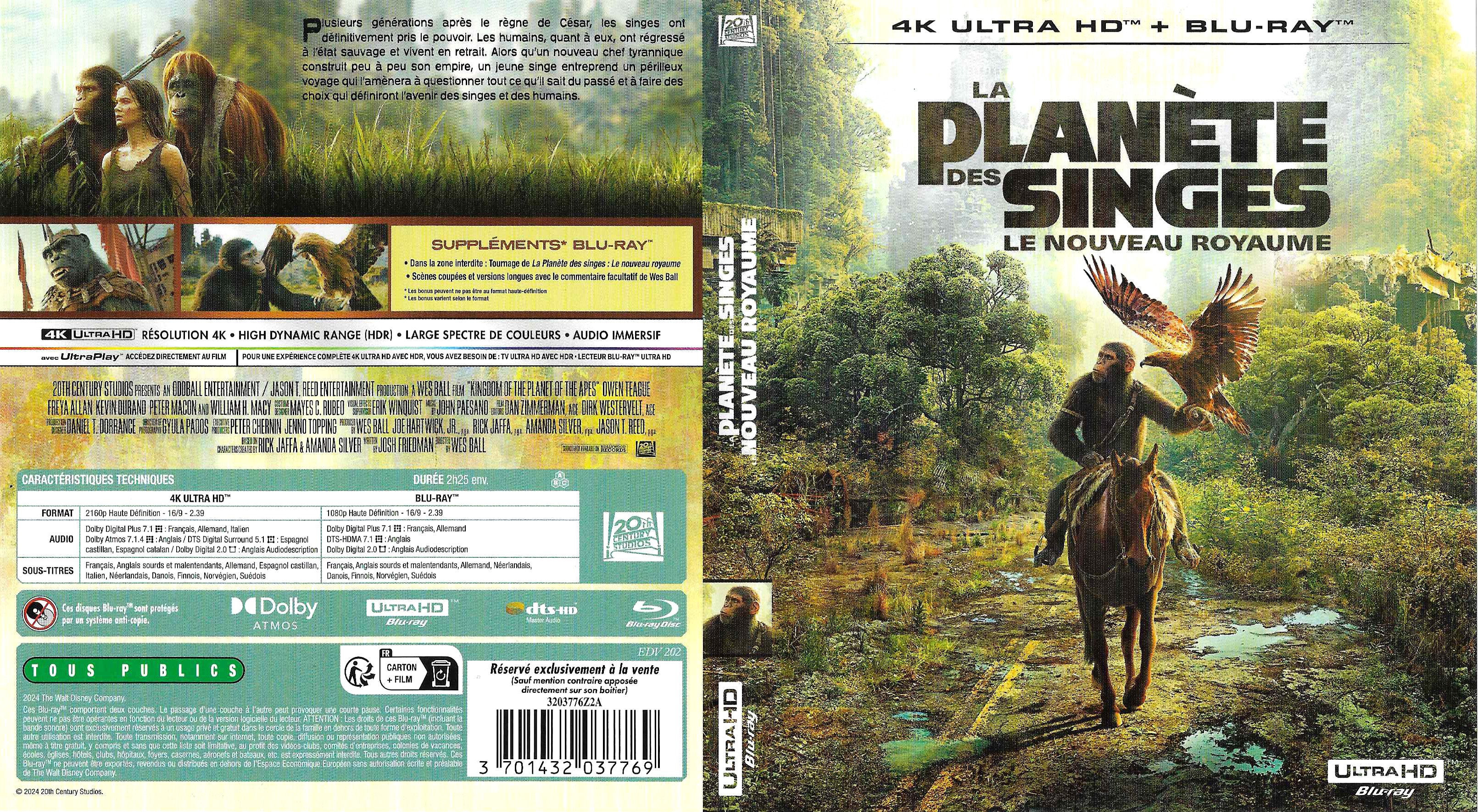 Jaquette DVD La plante des singes - Le nouveau royaume 4K (BLU-RAY)
