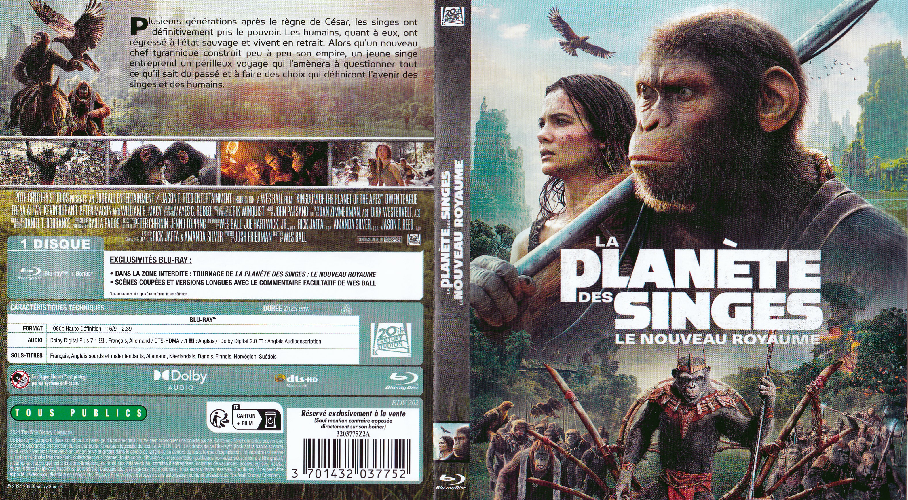 Jaquette DVD La planete des singes - Le nouveau royaume (BLU-RAY)