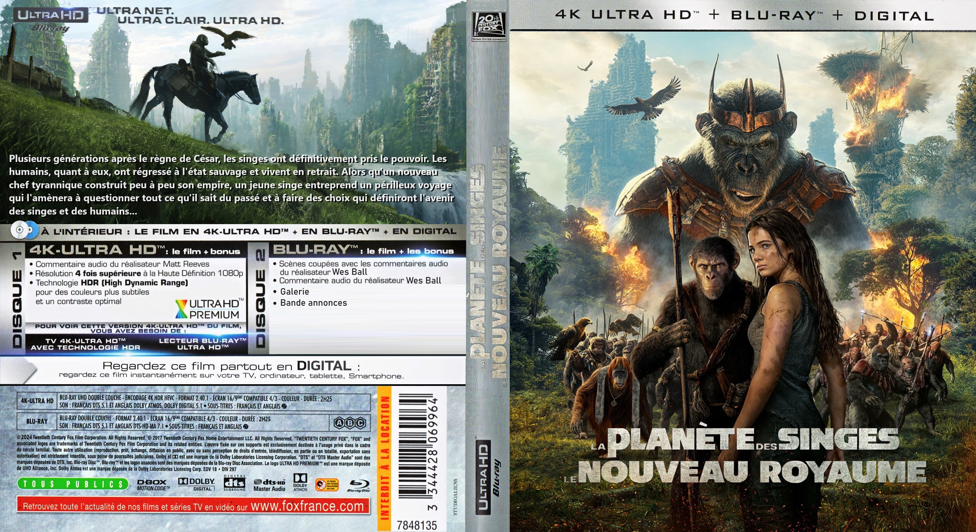 Jaquette DVD La plante des singes - Le nouveau royaume custom 4K (BLU-RAY)