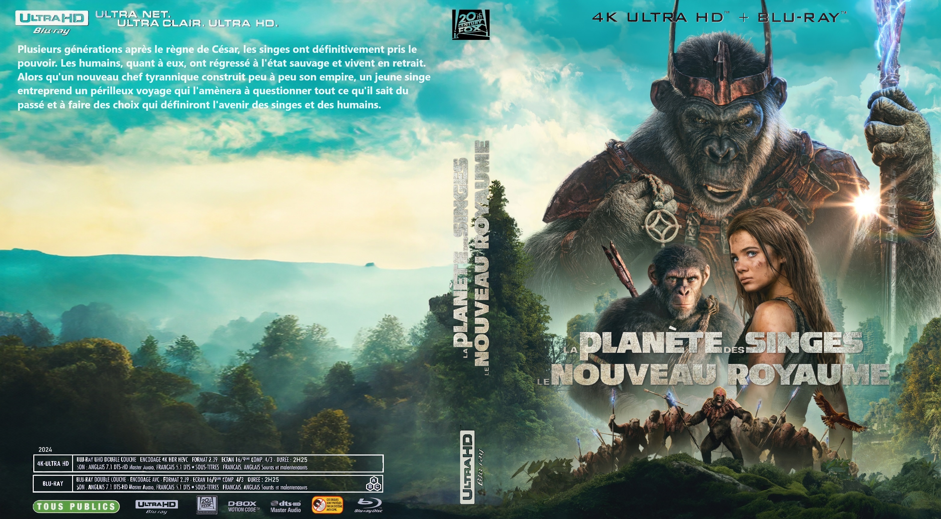 Jaquette DVD La planete des singes le nouveau royaume custom 4K (BLU-RAY) v2