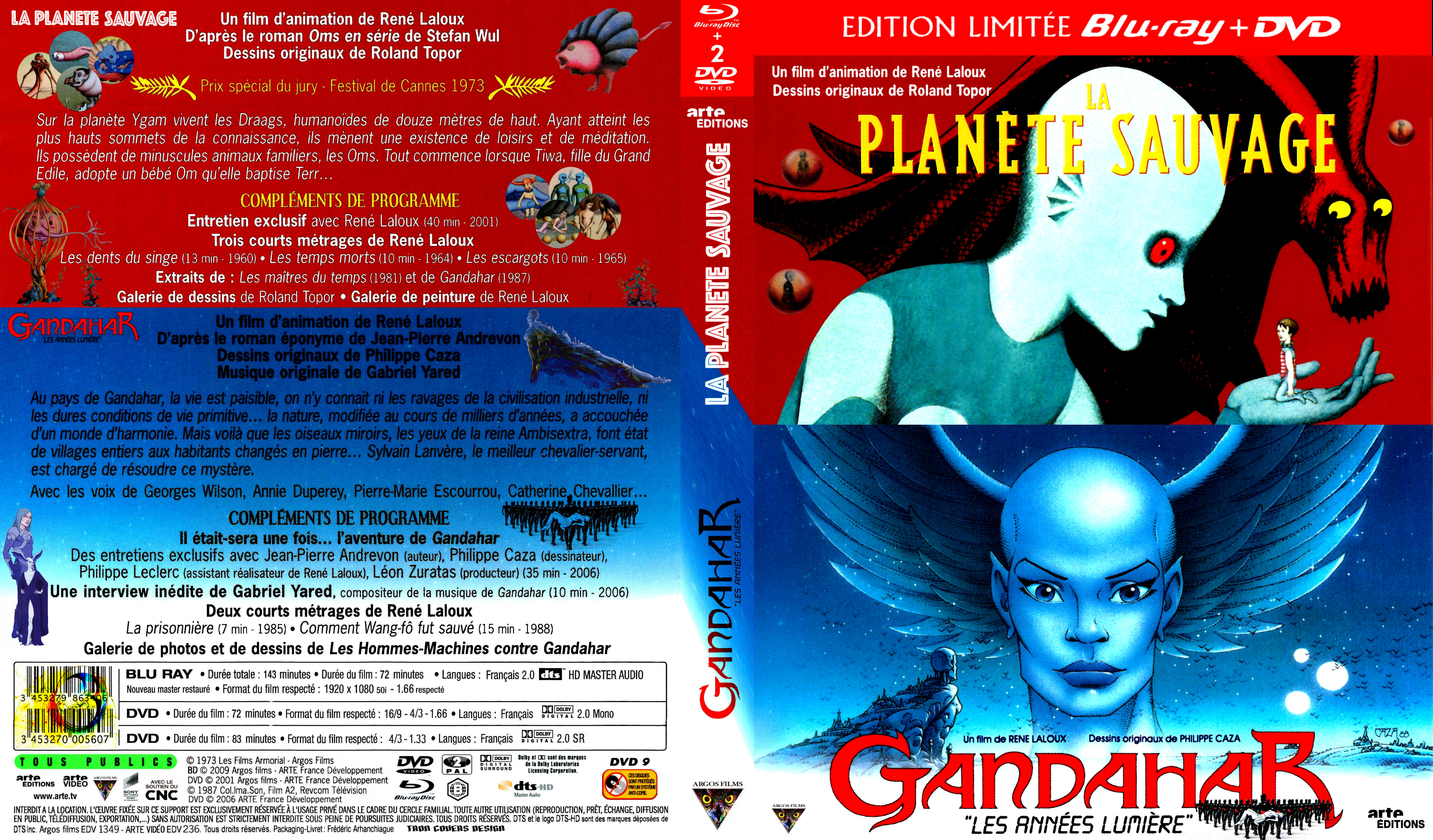 Jaquette DVD La planete sauvage et gandahar custom (BLU-RAY) 