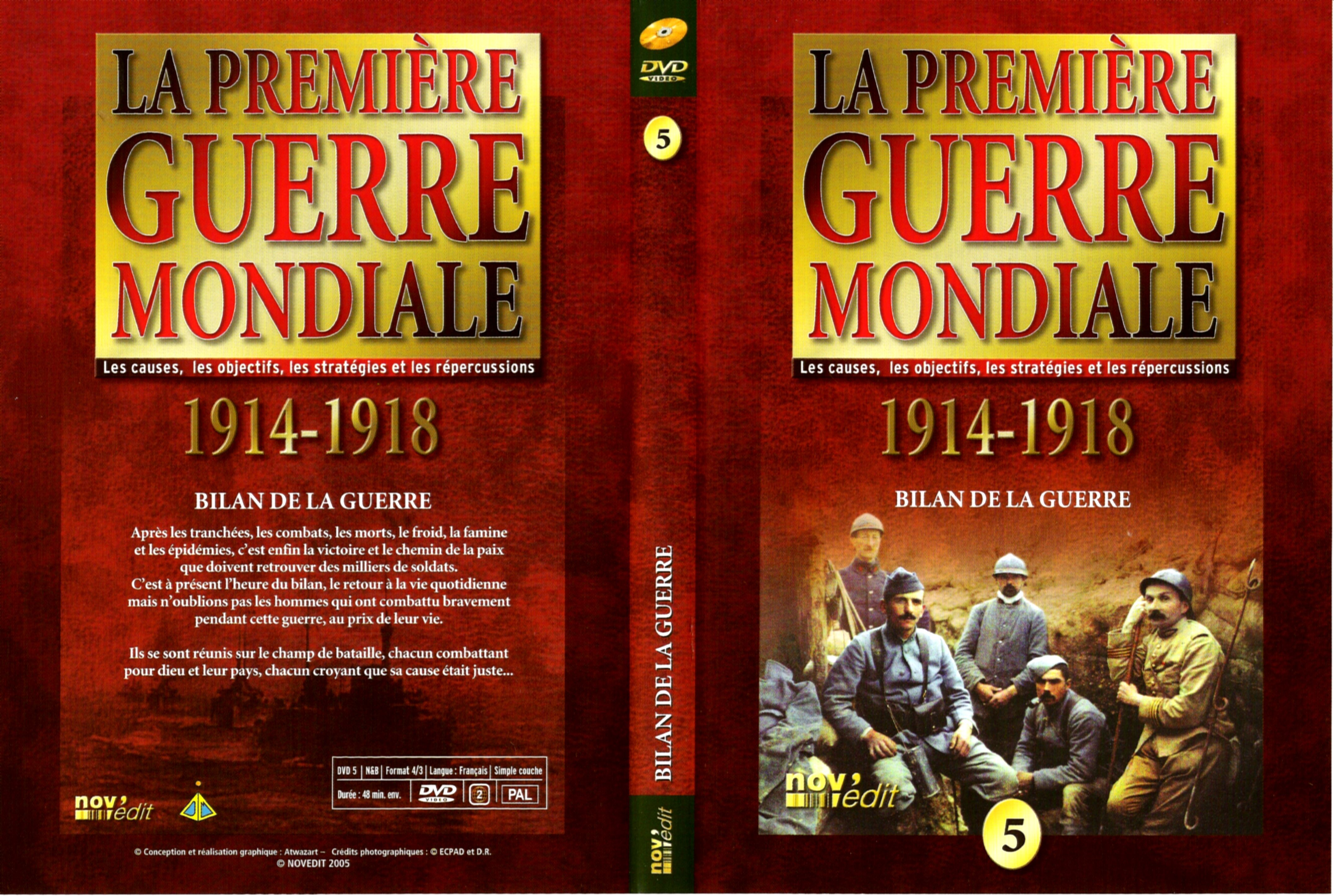 Jaquette DVD La premire guerre mondiale vol 05 - bilan de la guerre