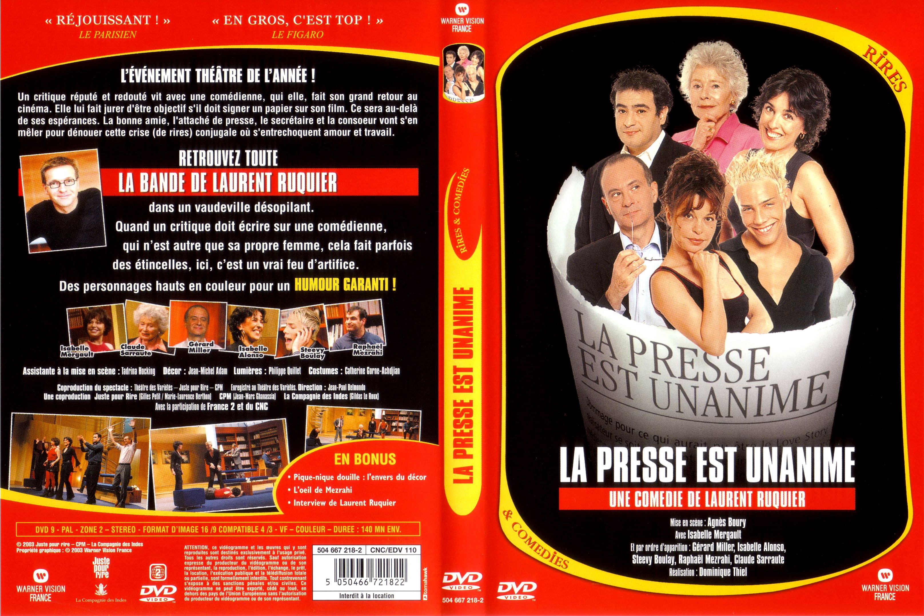 Jaquette DVD La presse est unanime