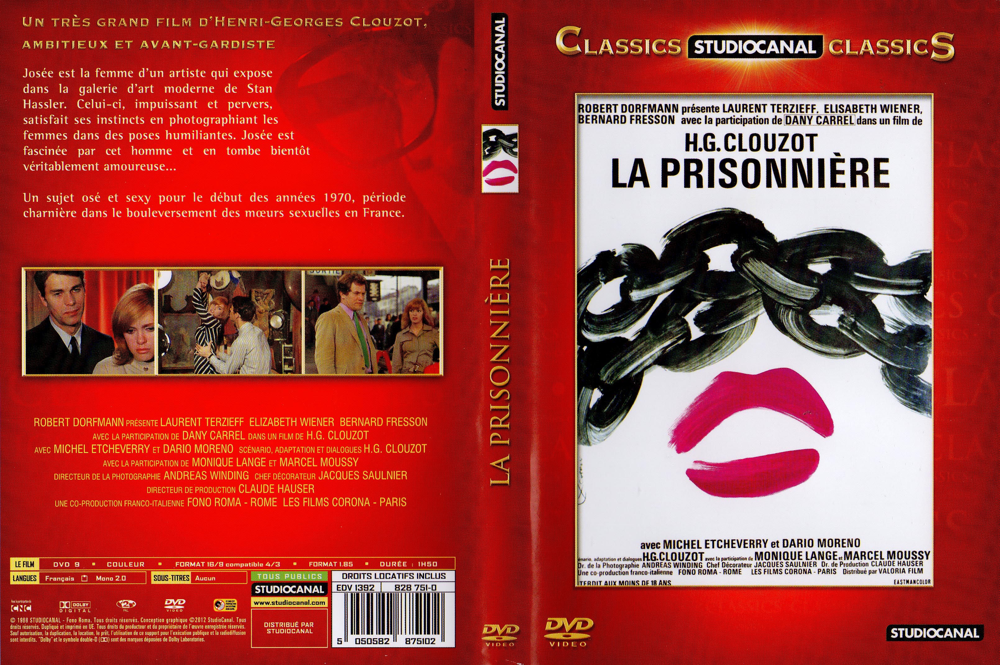 Jaquette DVD La prisonnire v2