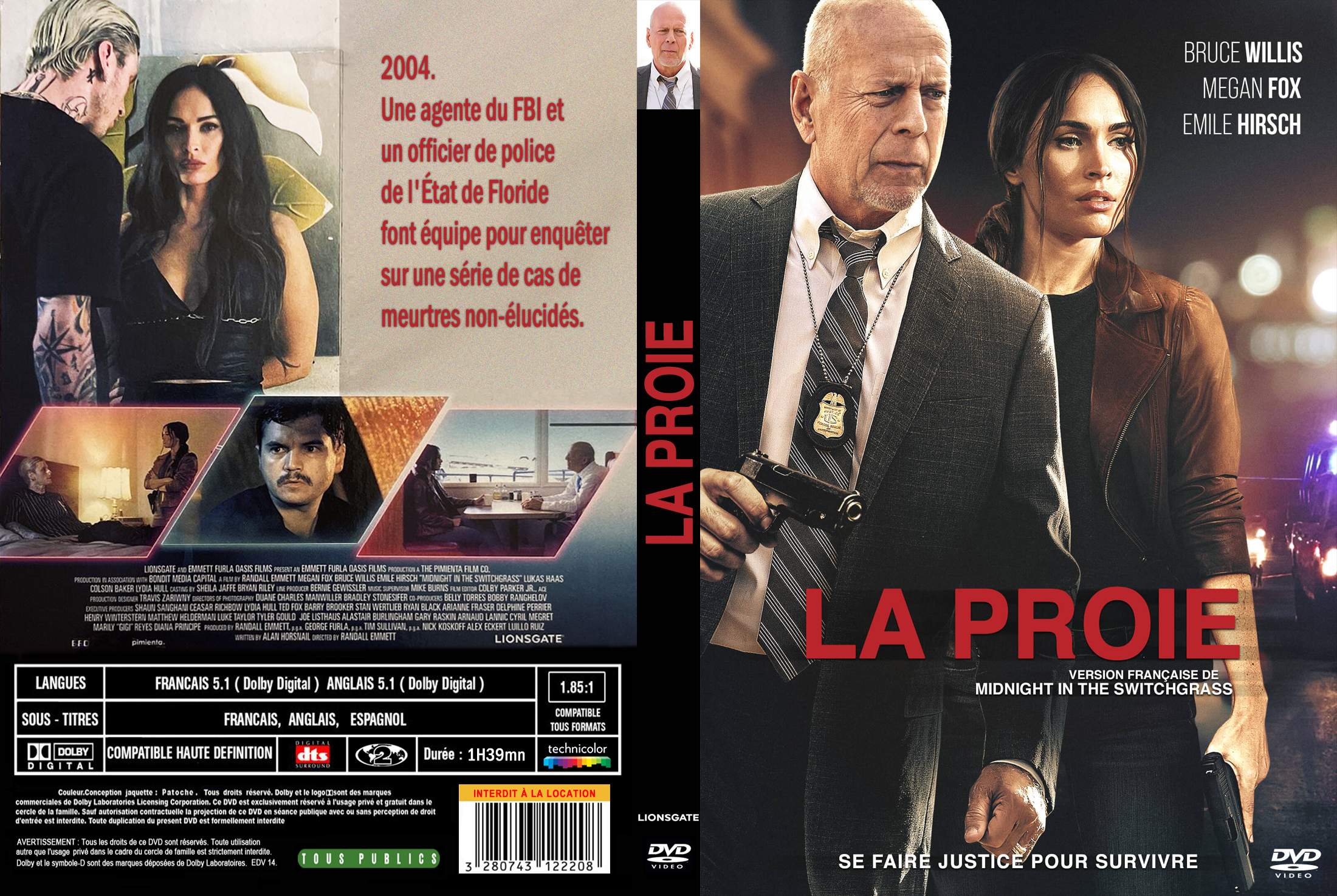 Jaquette DVD La proie (2021) custom