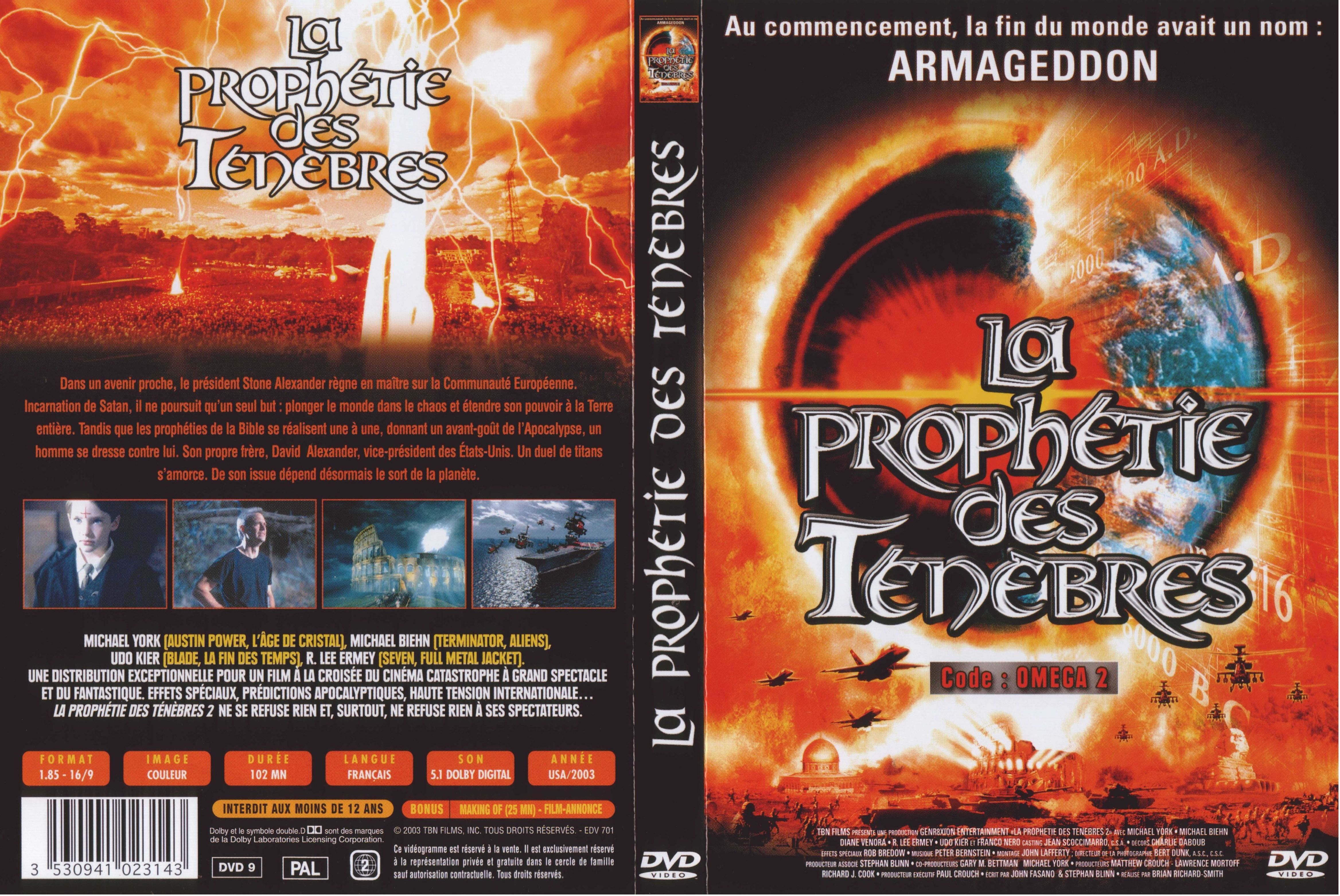 Jaquette DVD La prophtie des tnbres code omega 2