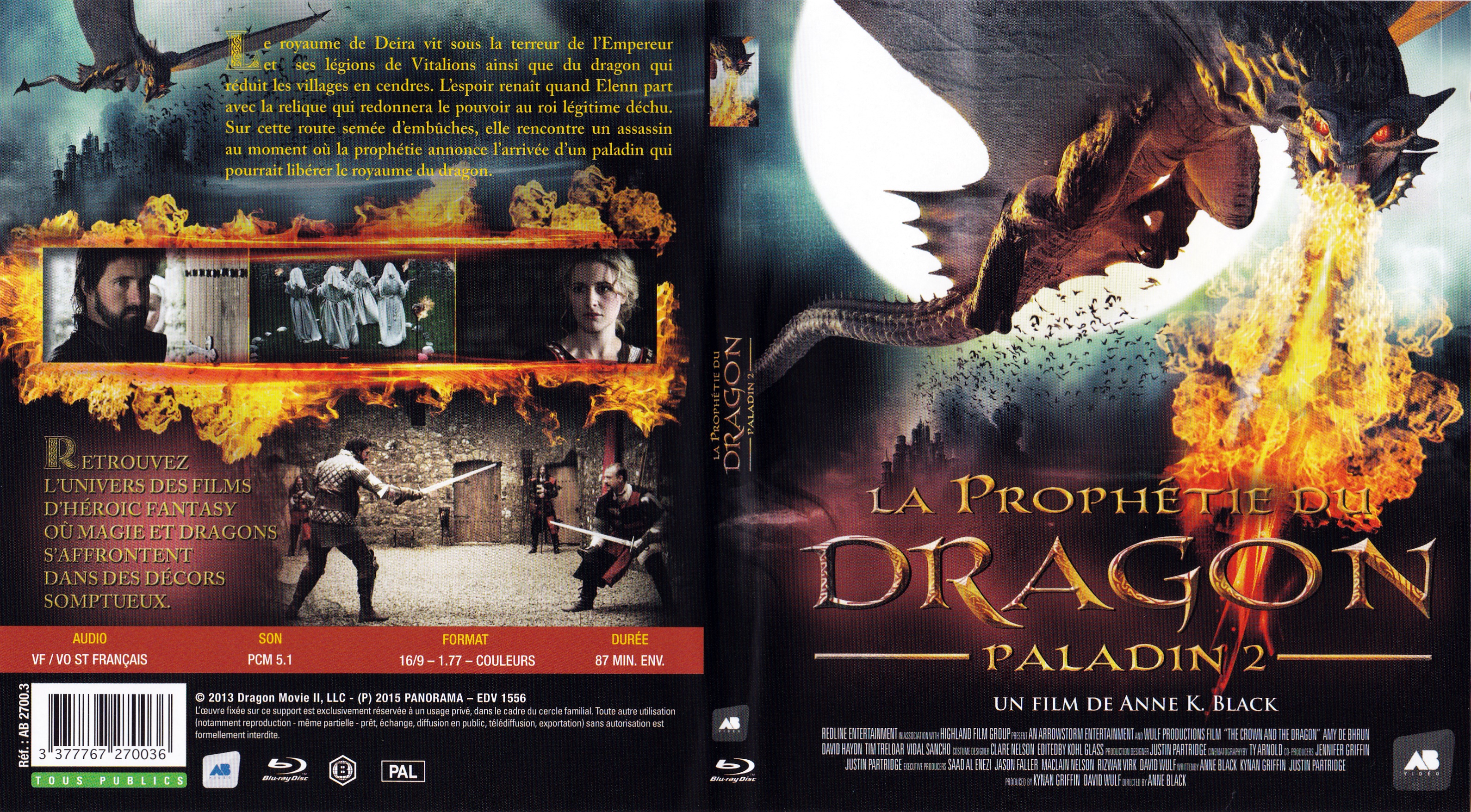 Jaquette DVD La prophetie du dragon - Paladin 2 (BLU-RAY)