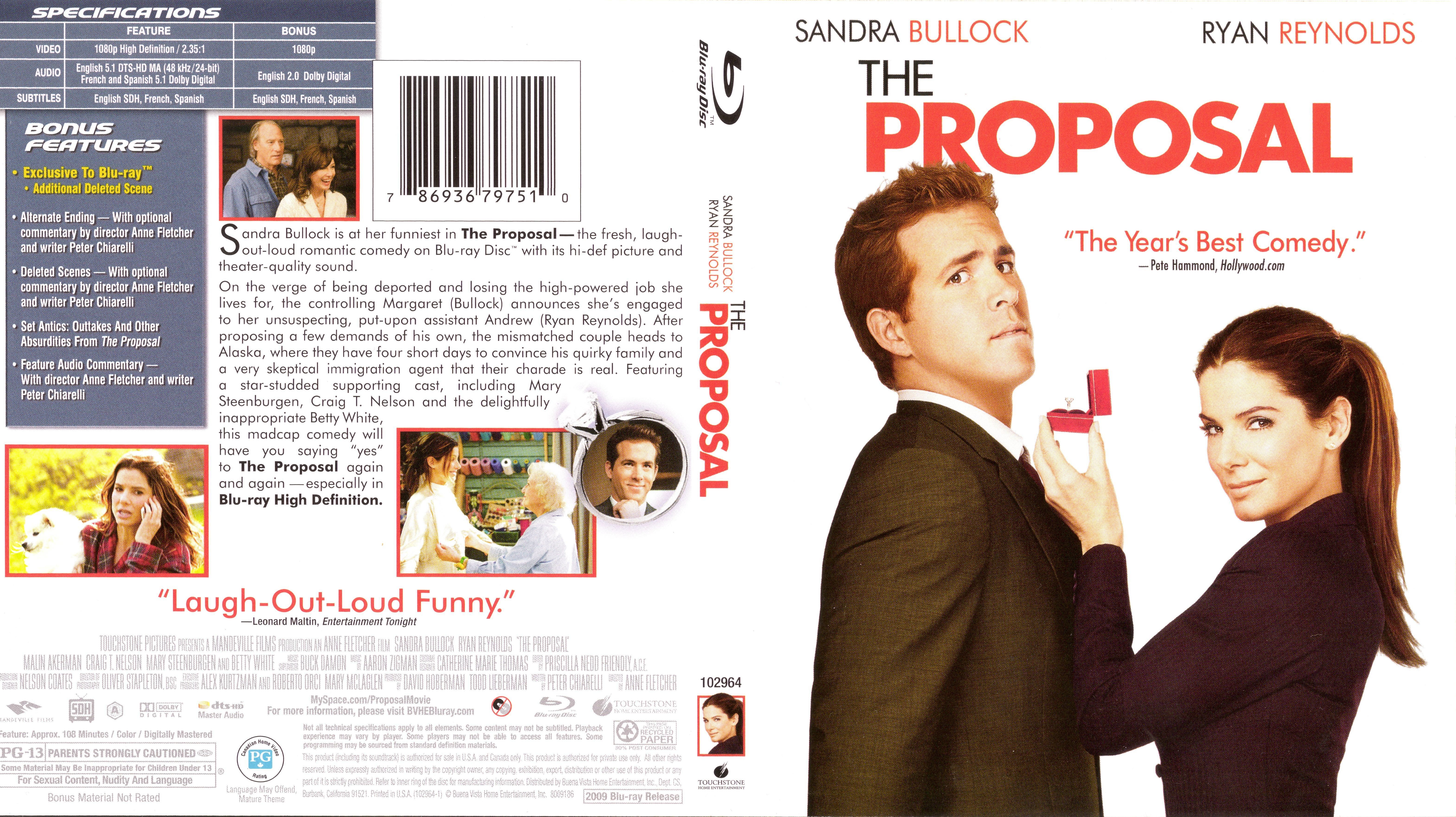 Jaquette DVD La proposition - The proposal (Canadienne) (BLU-RAY)