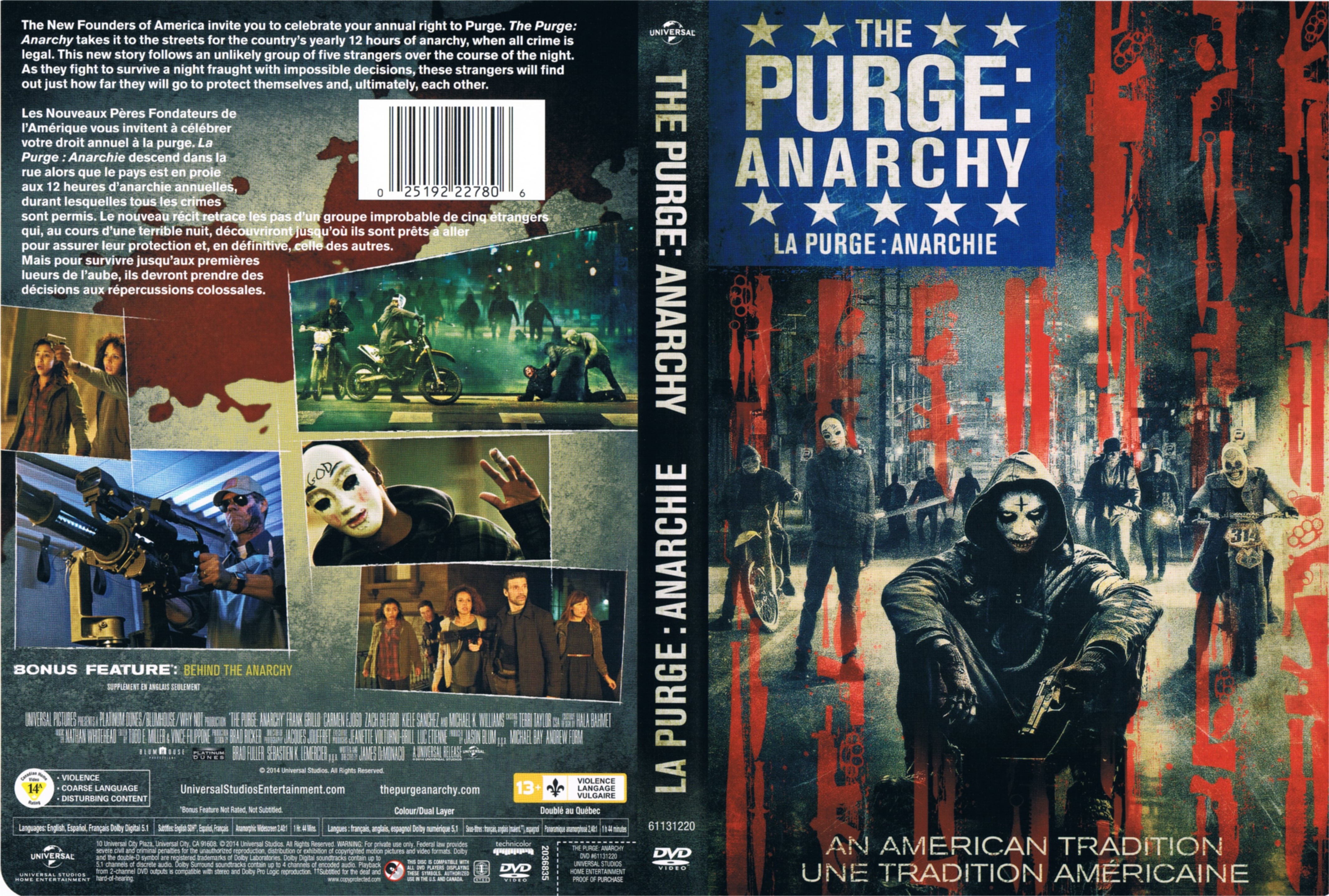 Jaquette DVD La purge Anarchie - The purge anarchy (Canadienne)