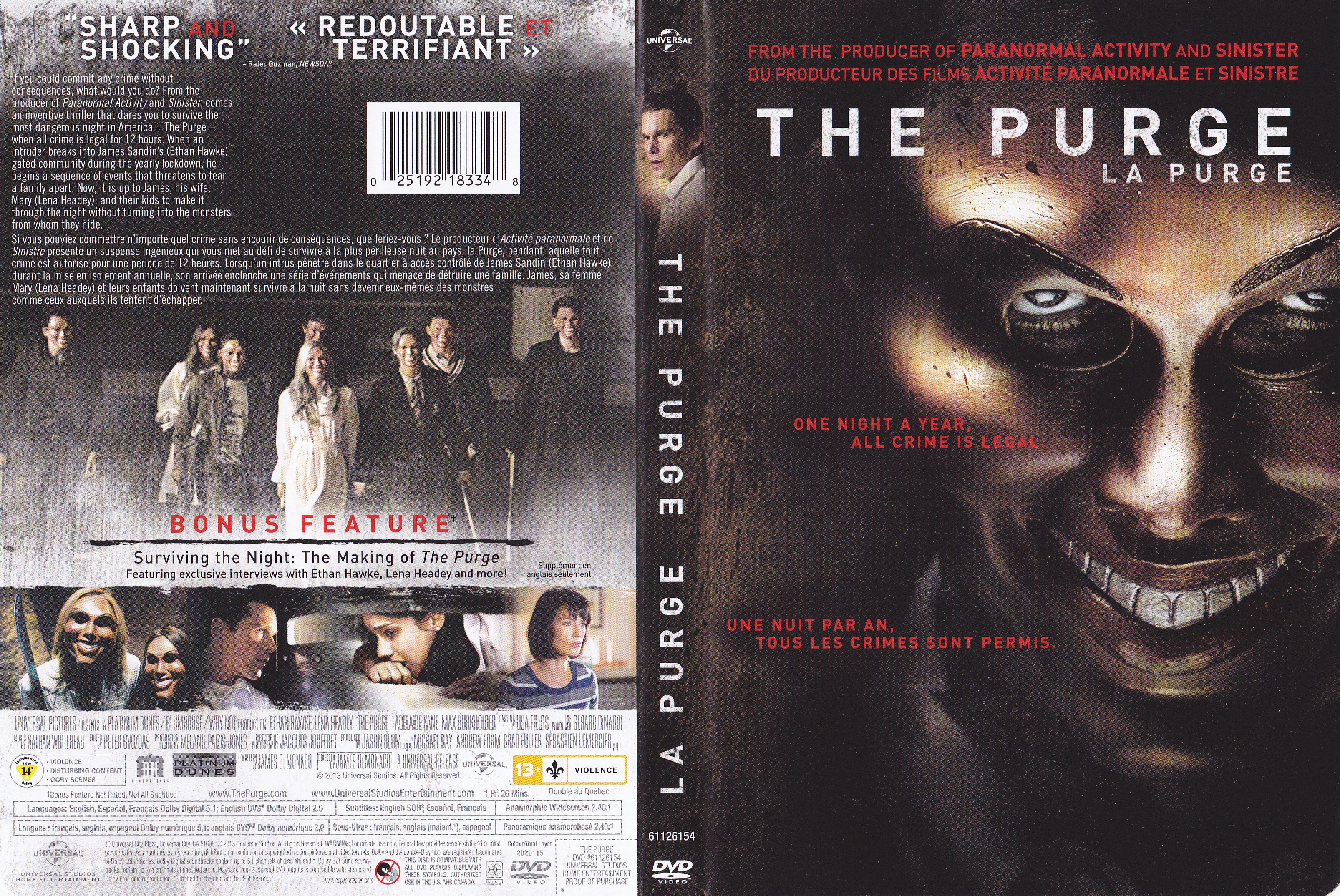 Jaquette DVD La purge - The purge (Canadienne)