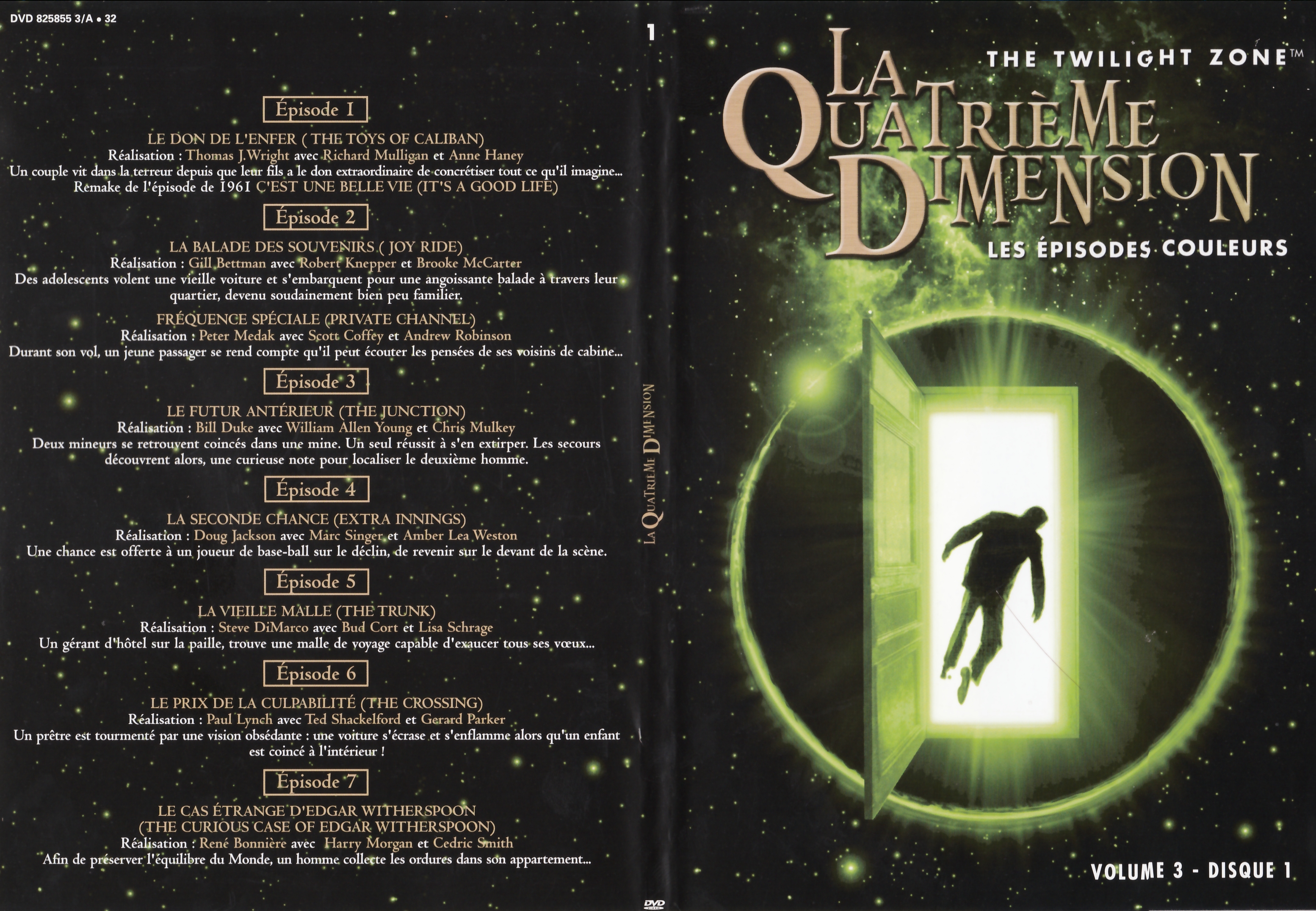 Jaquette DVD La quatrime dimension - Episodes couleurs vol 3 DVD 1