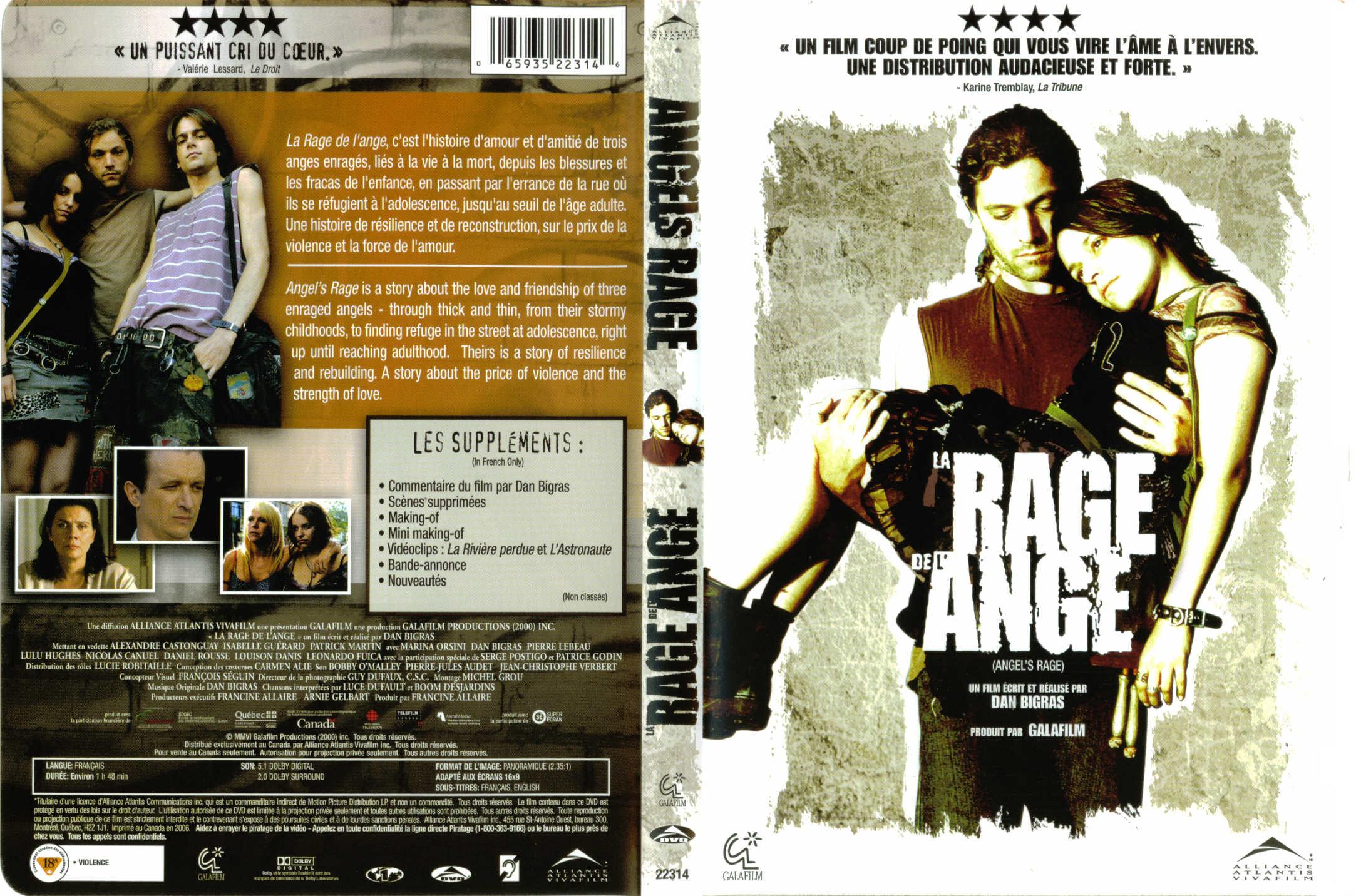 Jaquette DVD La rage de l