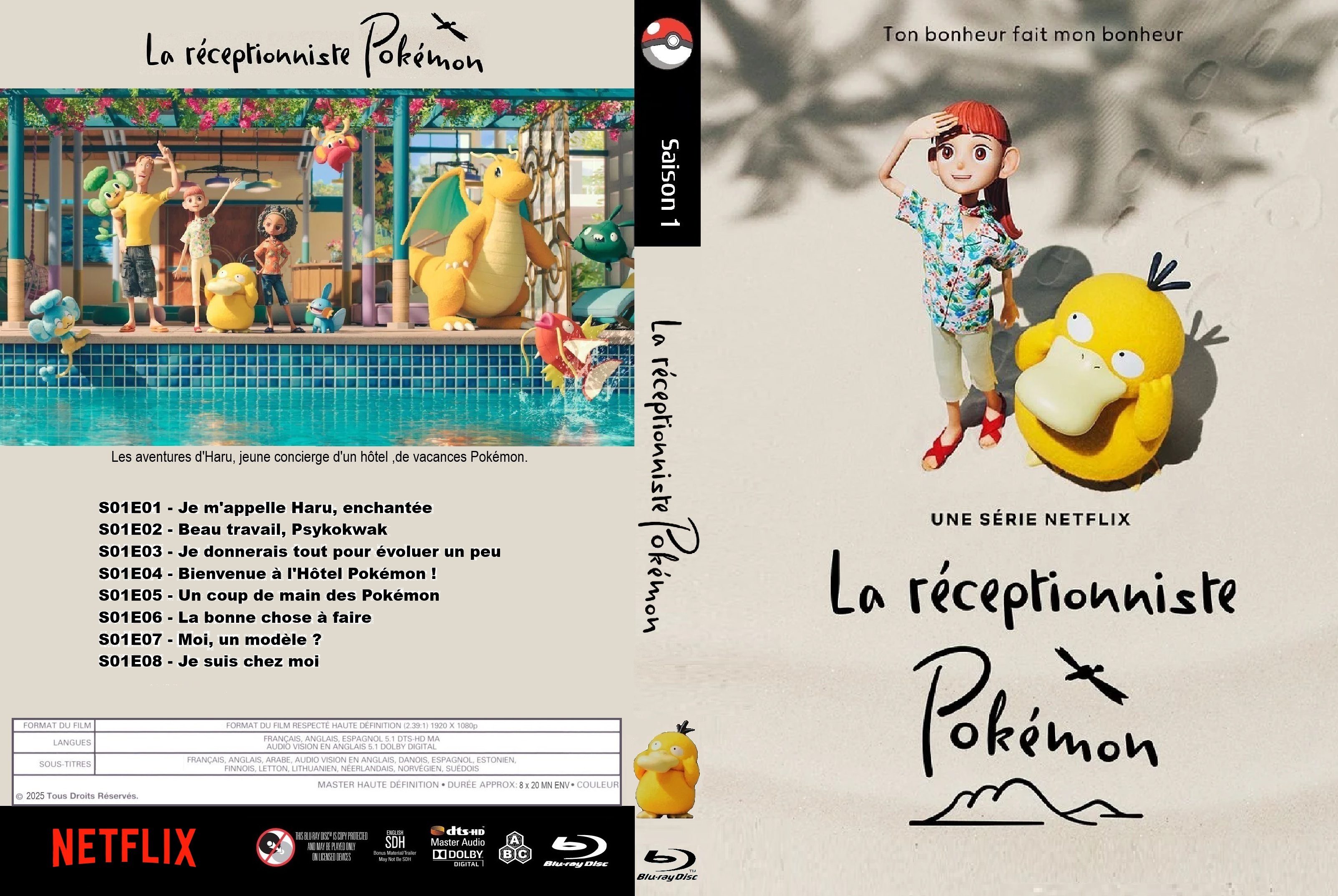 Jaquette DVD La receptionniste Pokemon saison 1 custom