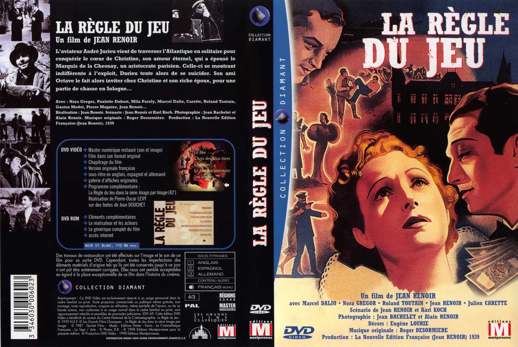 Jaquette DVD La rgle du jeu