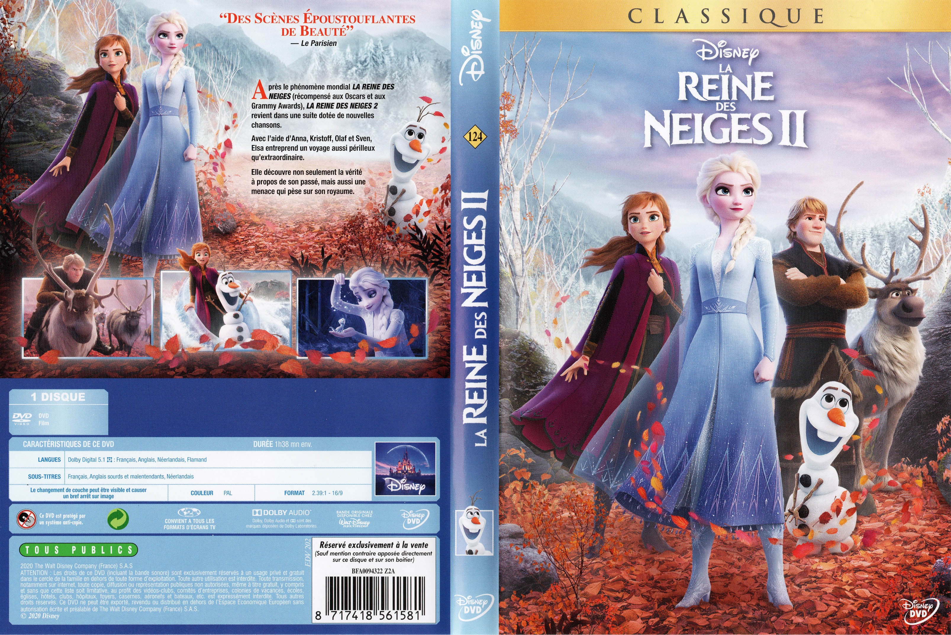 Jaquette DVD La reine des neiges II v2