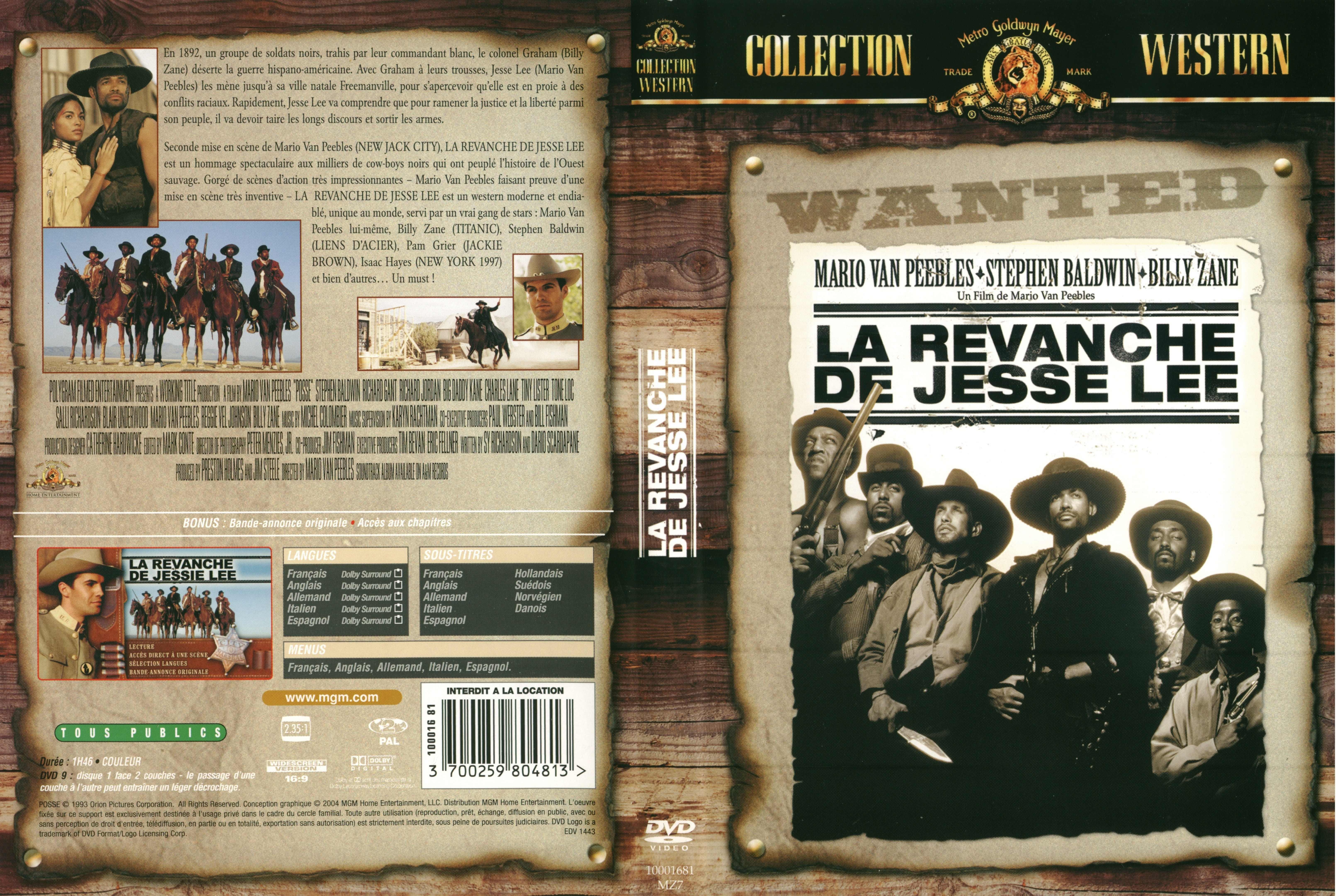 Jaquette DVD La revanche de Jesse Lee