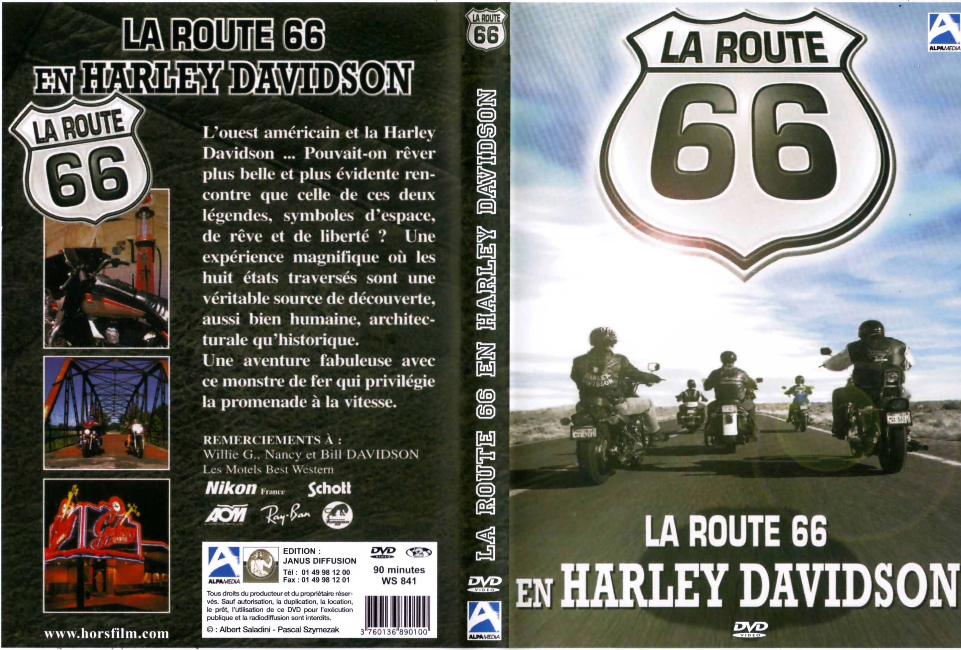 Jaquette DVD La route 66 en Harley Davidson