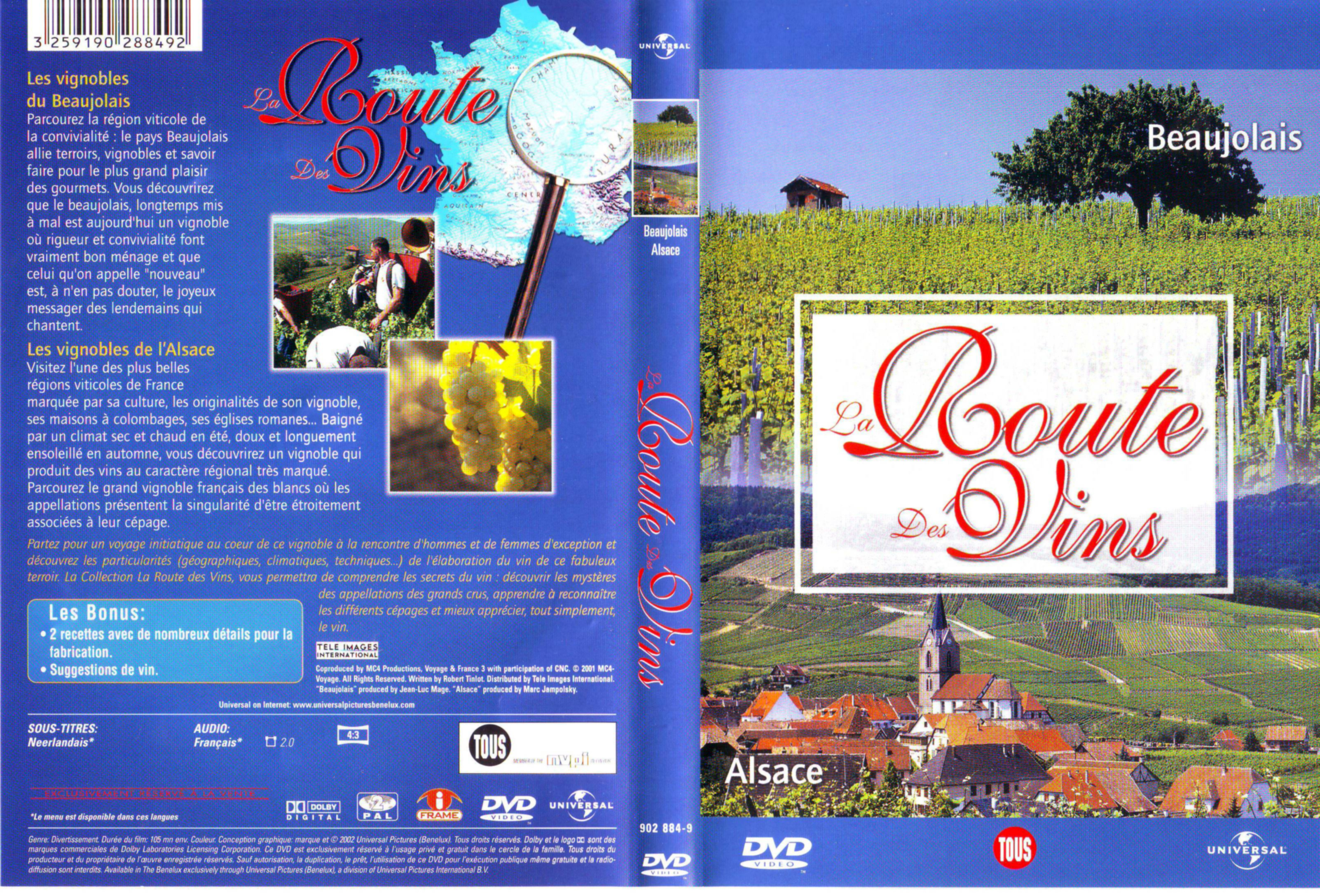 Jaquette DVD La route des vins - Beaujolais Alsace