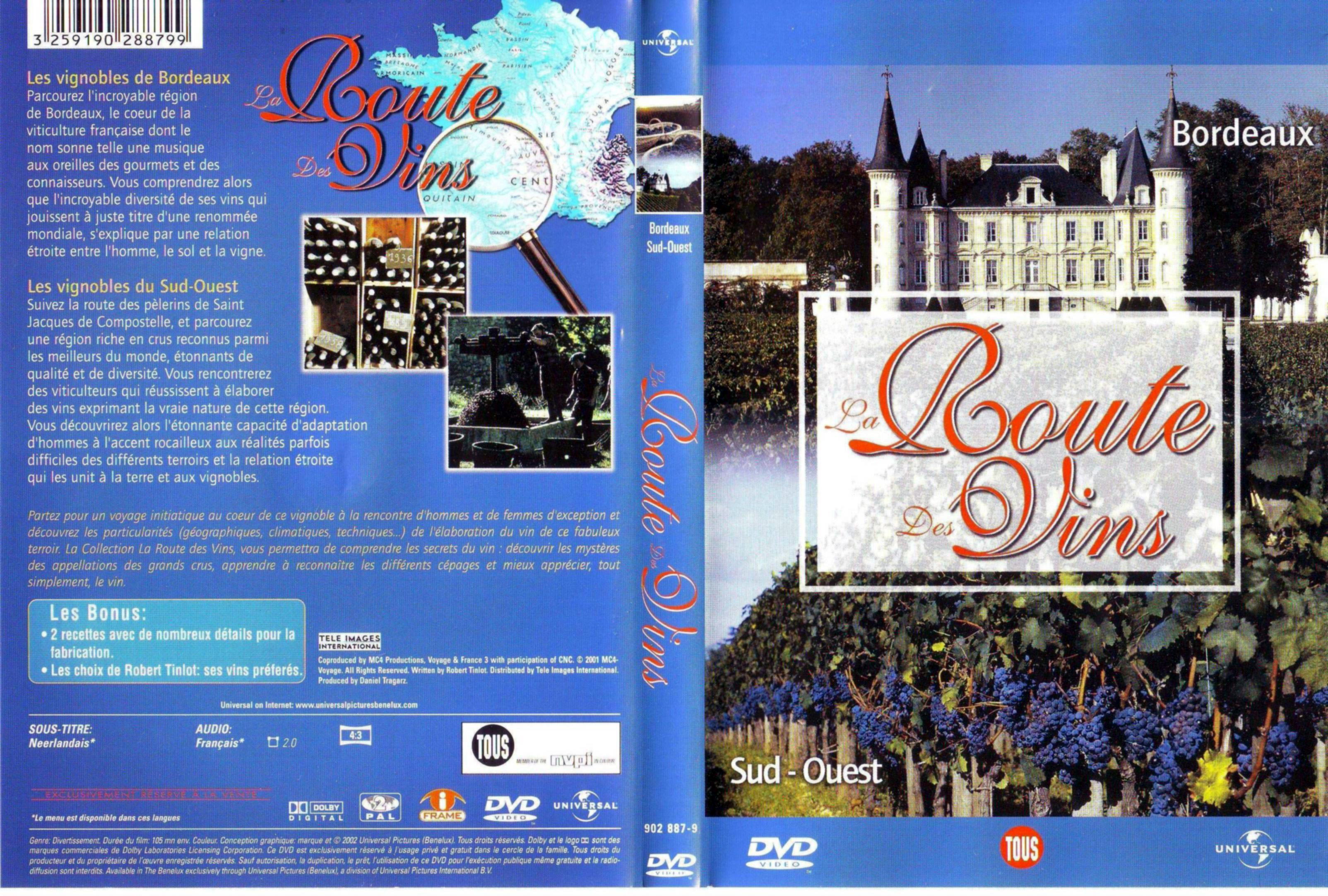 Jaquette DVD La route des vins - Bordeaux Sud-Ouest