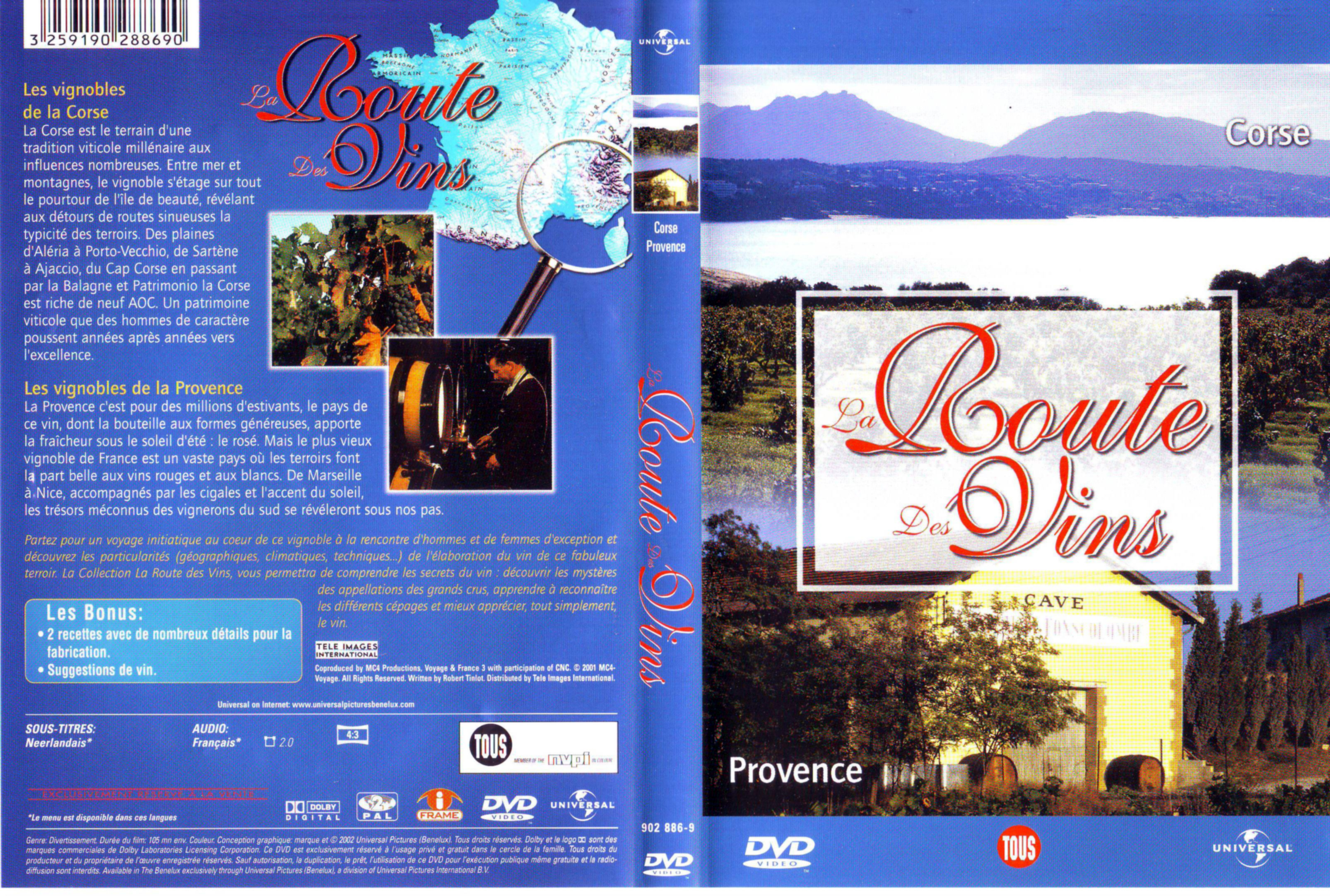 Jaquette DVD La route des vins - Corse Provence