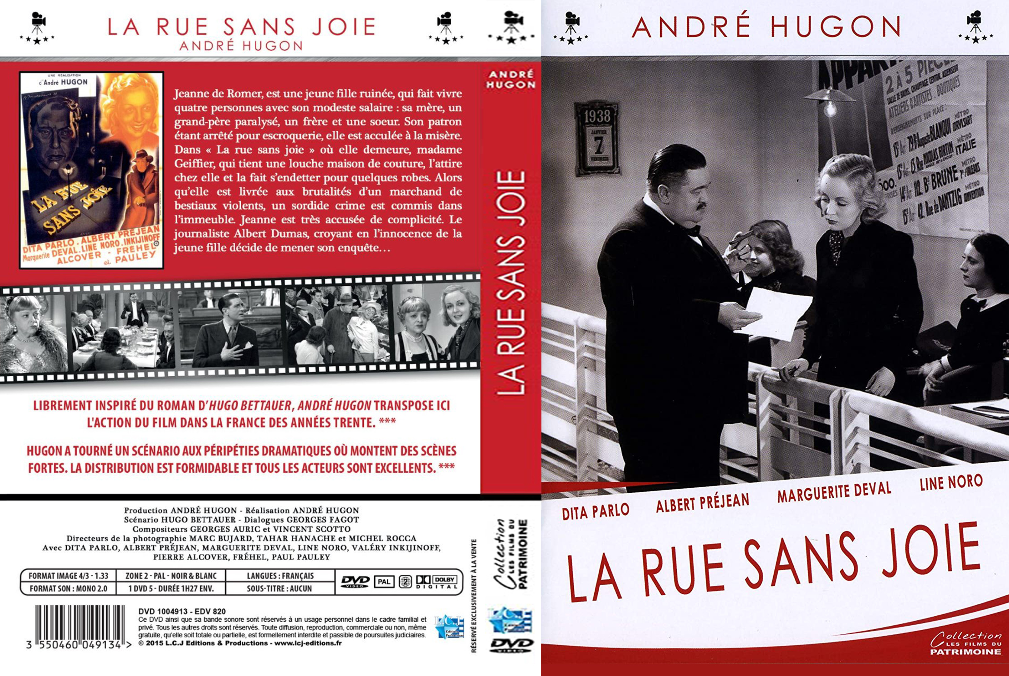 Jaquette DVD La rue sans joie custom