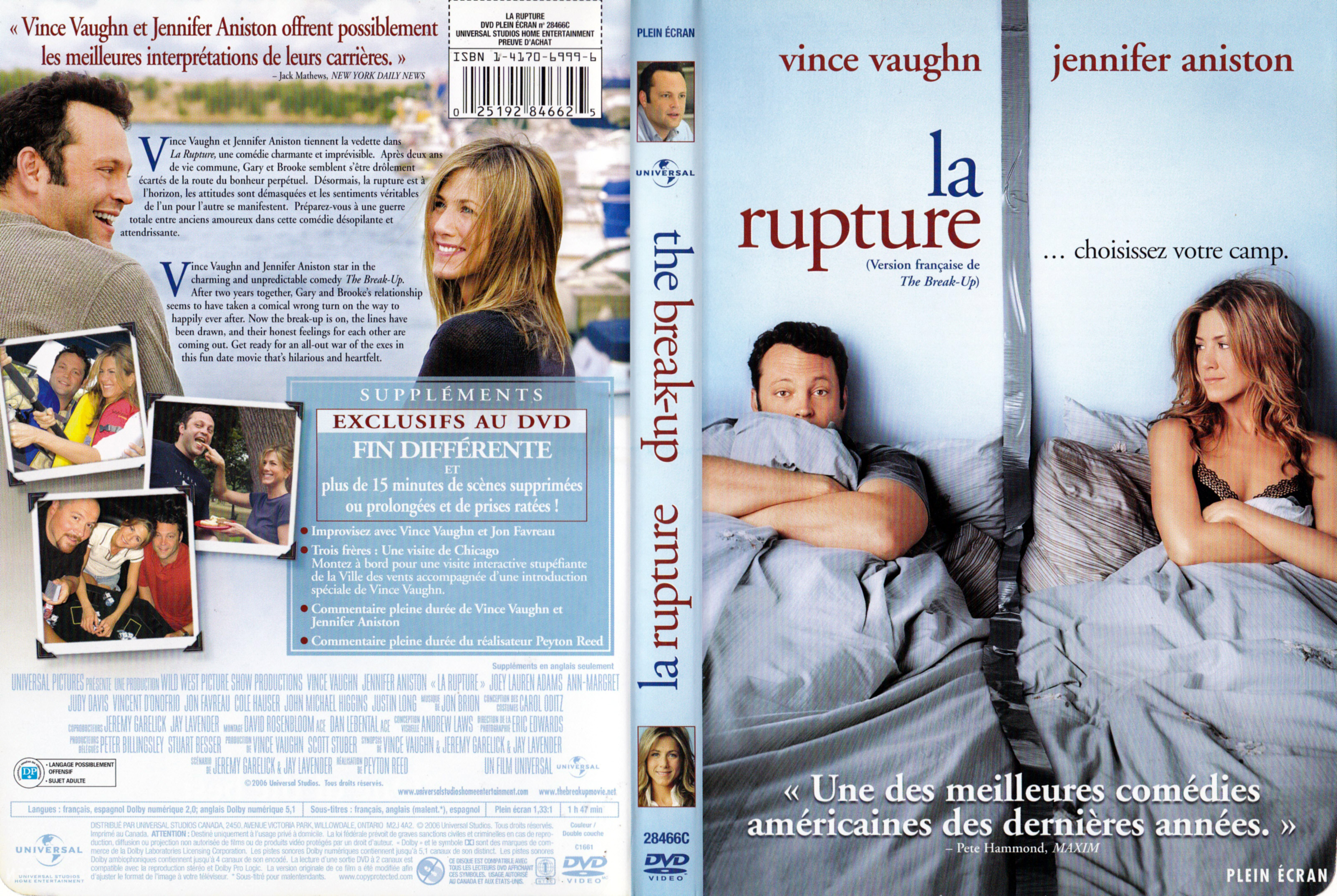 Jaquette DVD La rupture - The break up (Canadienne)