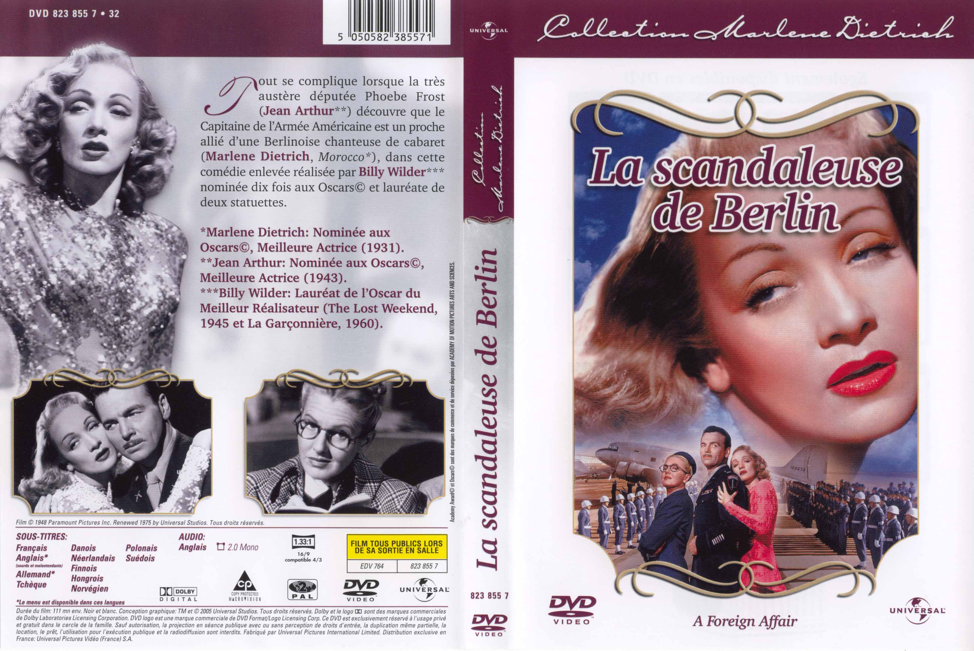 Jaquette DVD La scandaleuse de Berlin