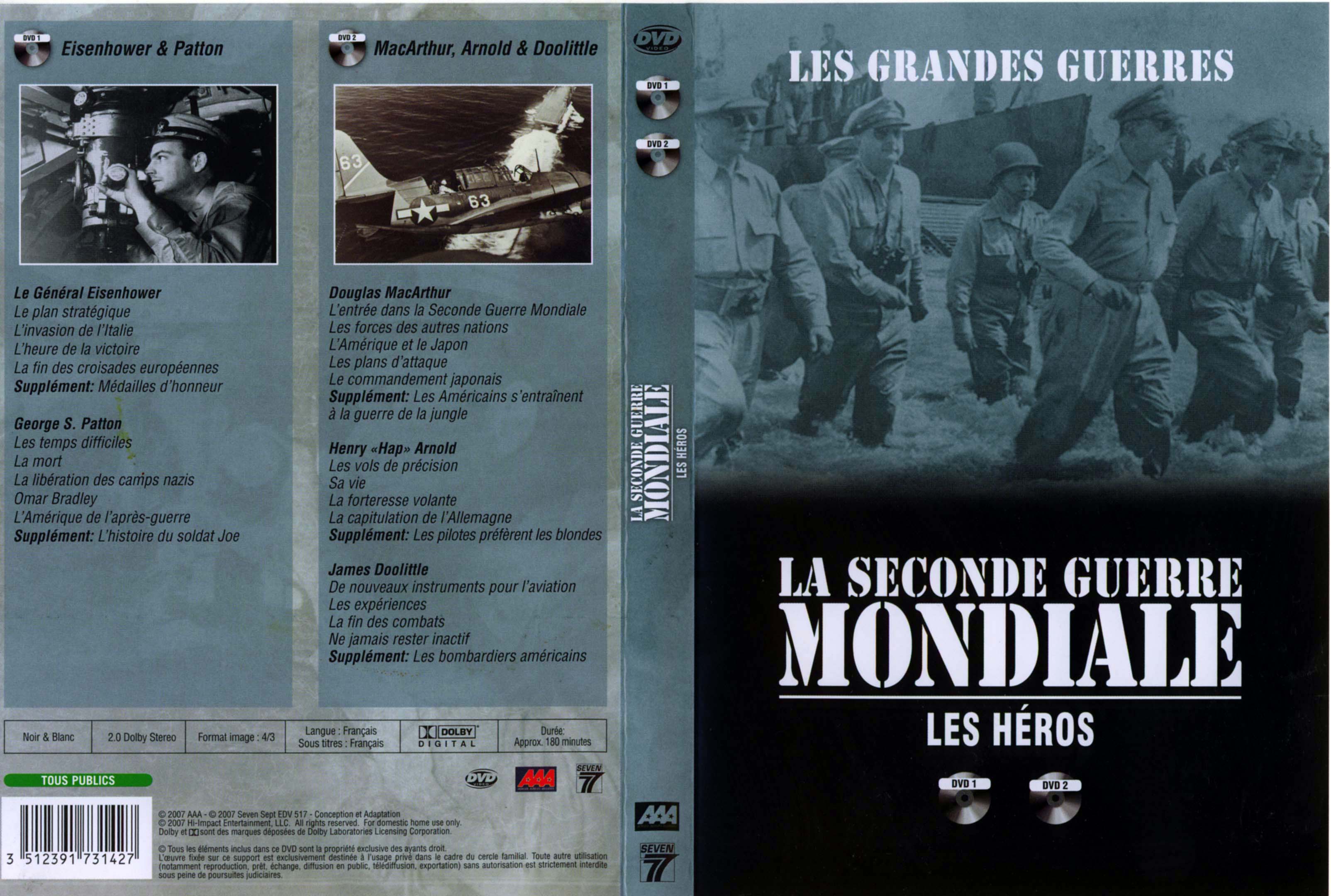 Jaquette DVD La seconde guerre Mondiale - Les hros vol 1