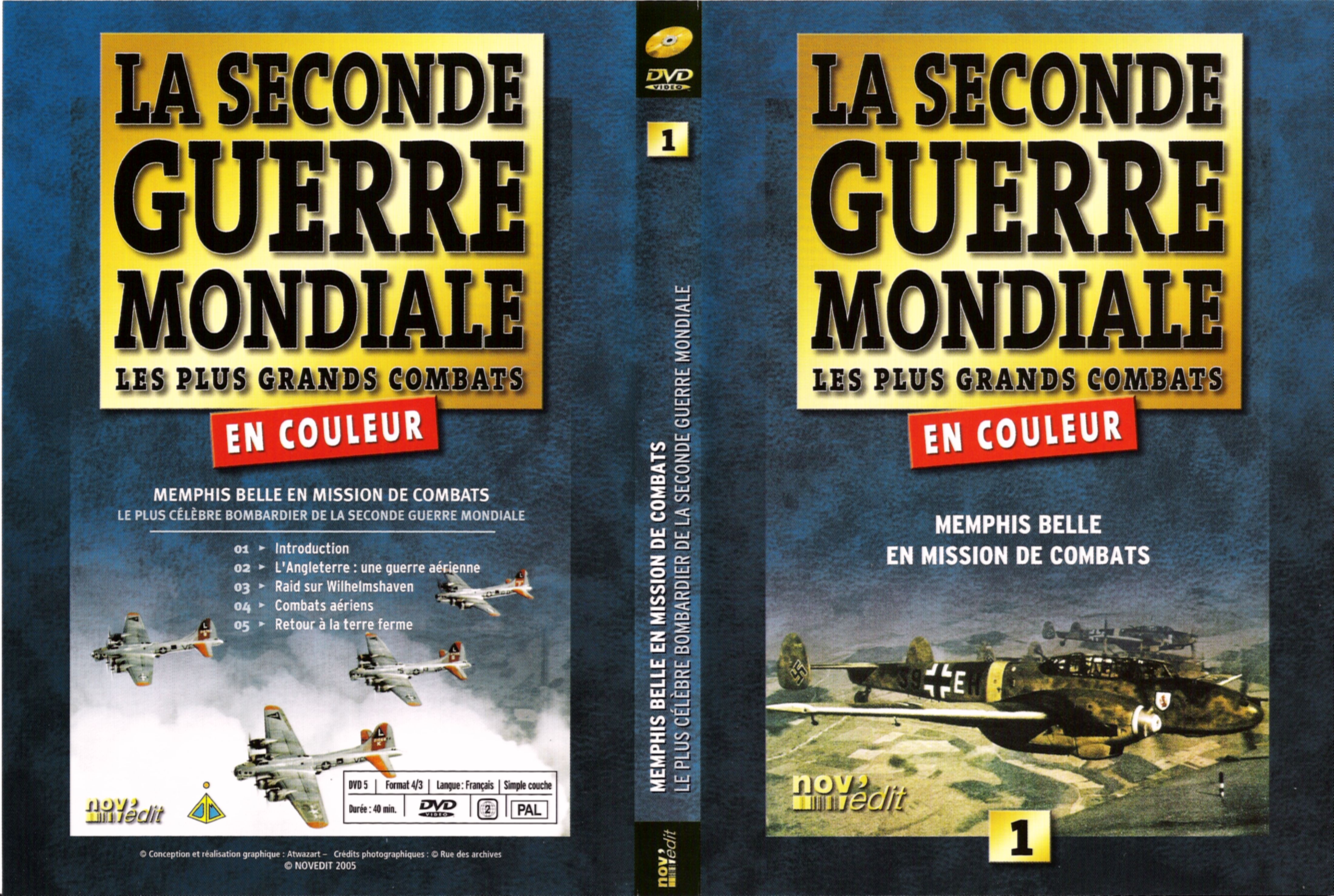 Jaquette DVD La seconde guerre mondiale vol 1 - Memphis Belle en mission de combats