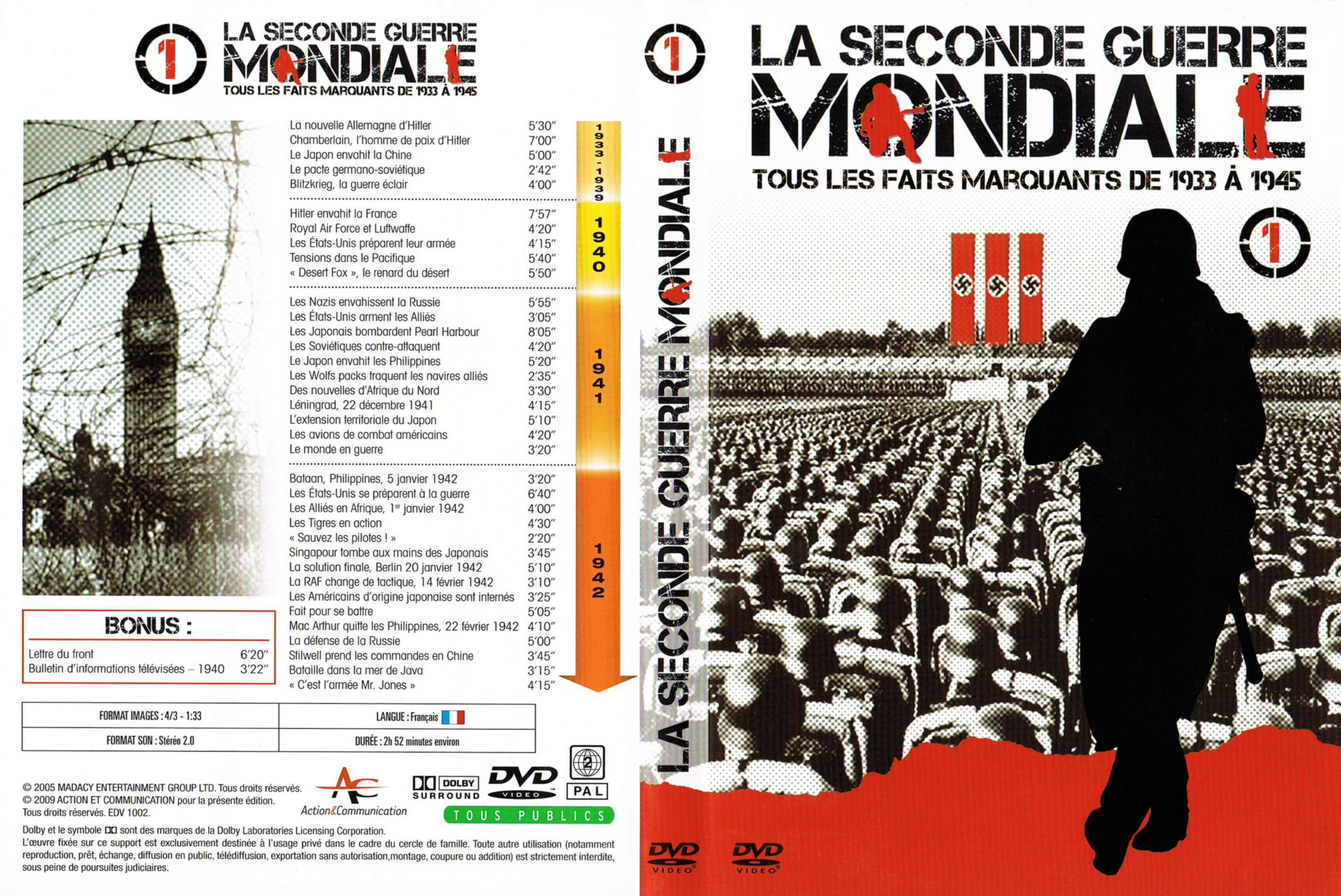 Jaquette DVD La seconde guerre mondiale vol 1 - Tous les faits marquants de 1933  1945