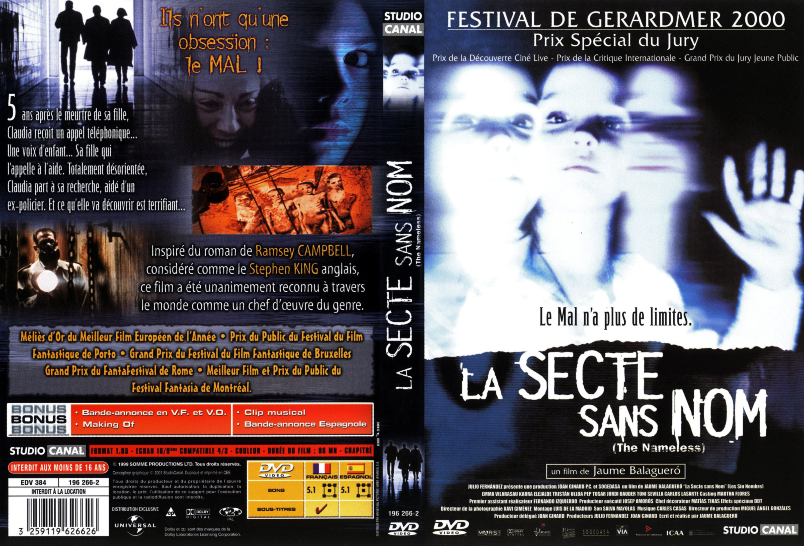 Jaquette DVD La secte sans nom