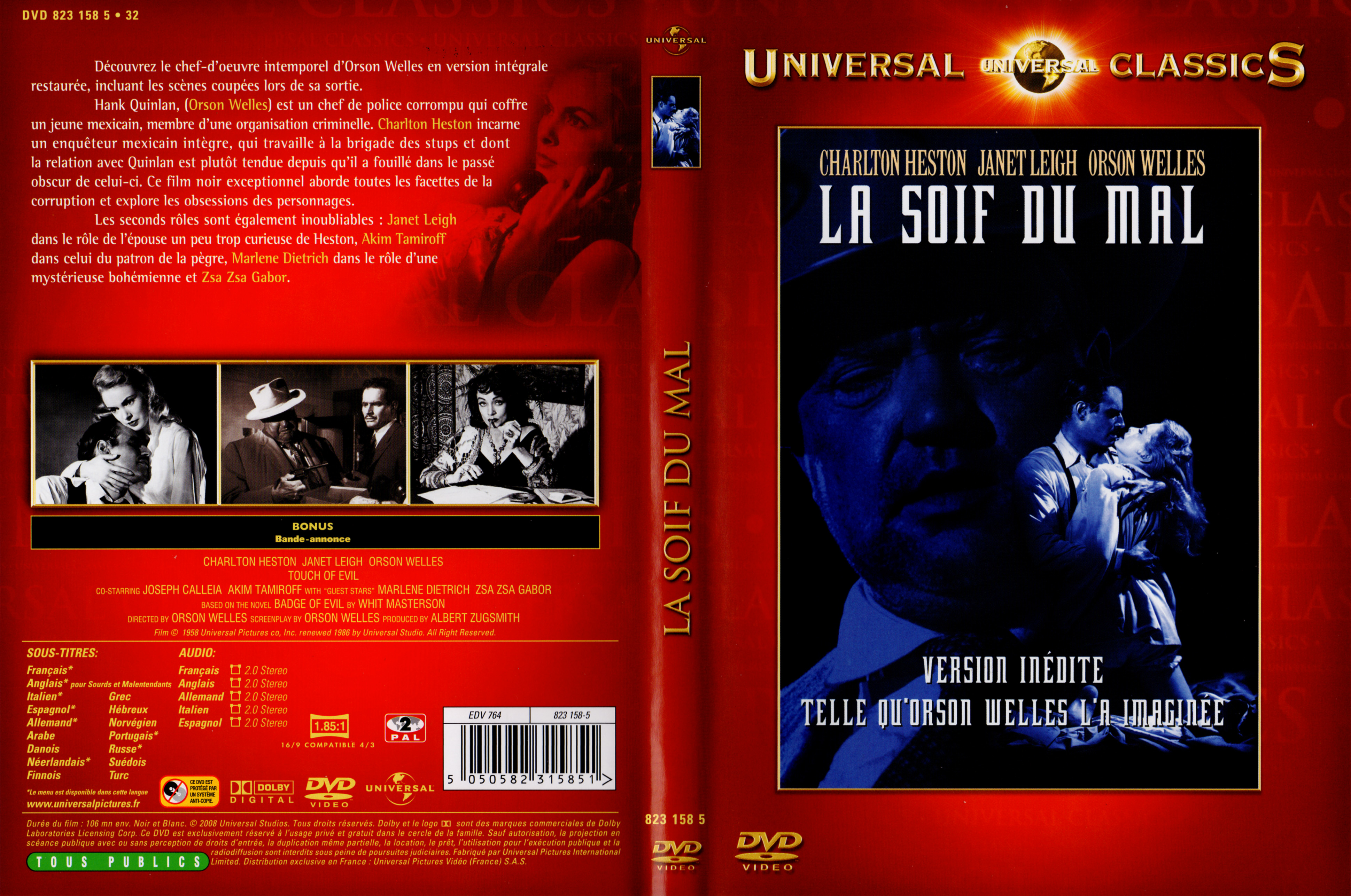 Jaquette DVD La soif du mal v3