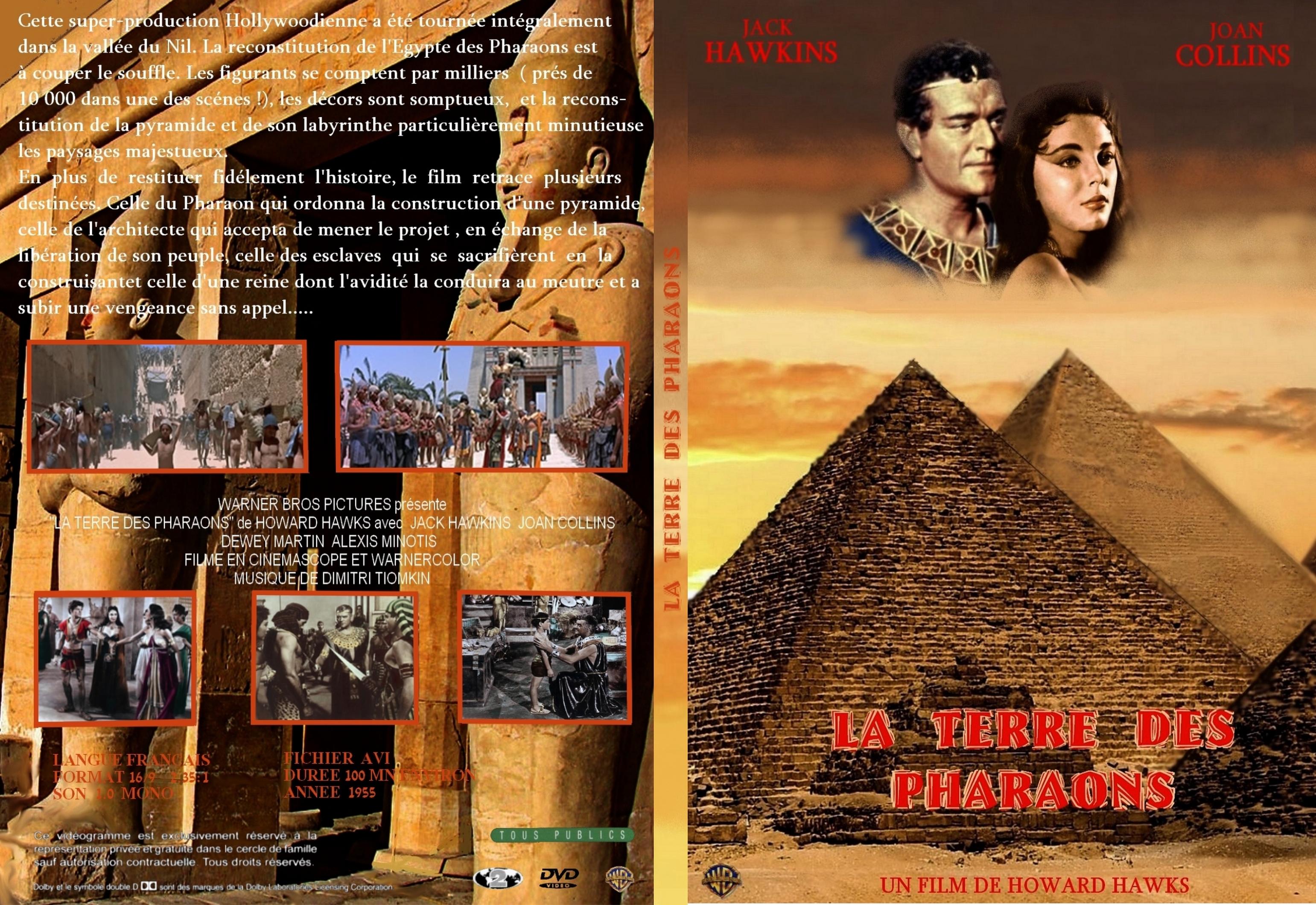 Jaquette DVD La terre des pharaons custom - SLIM