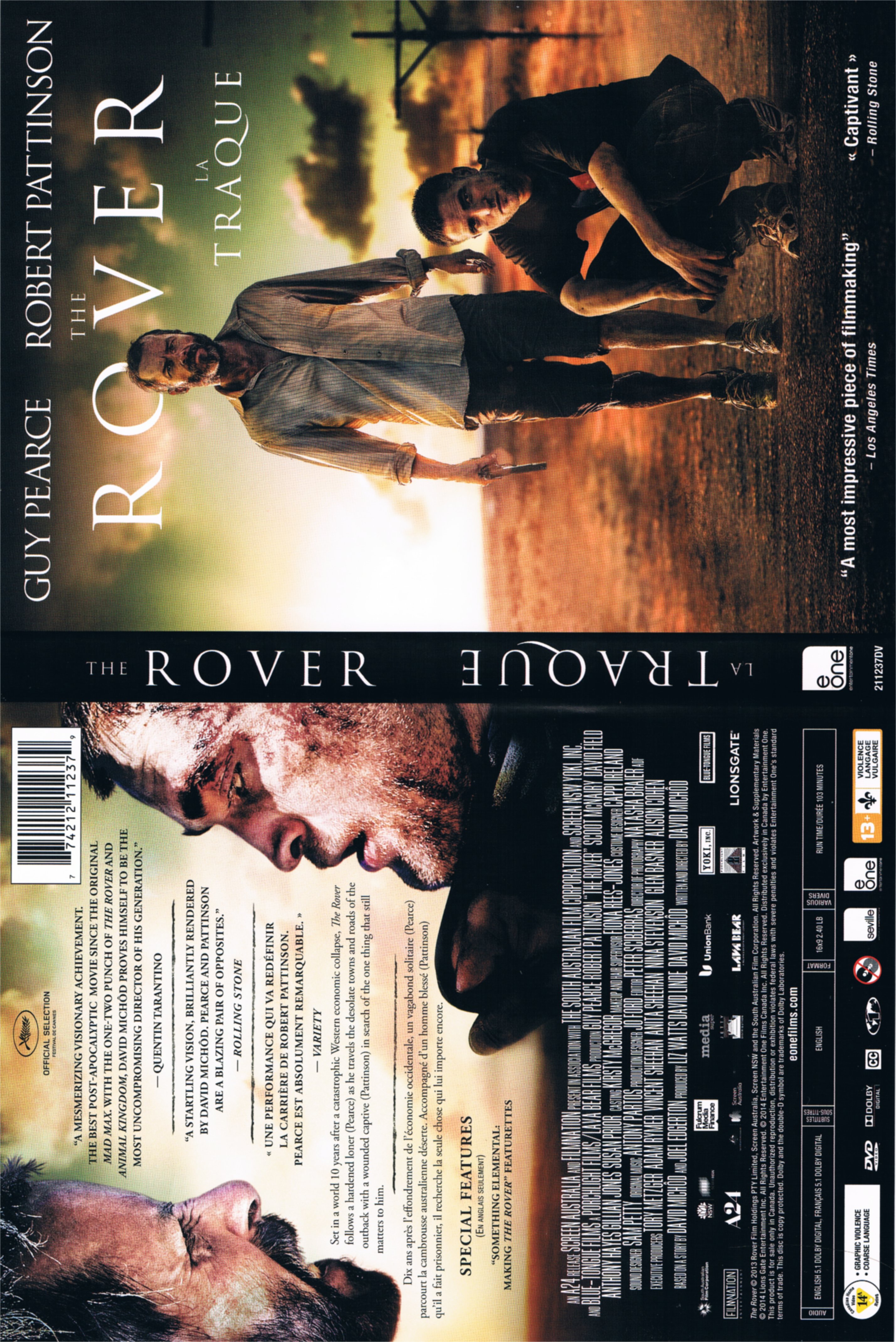 Jaquette DVD La traque - The Rover (Canadienne)