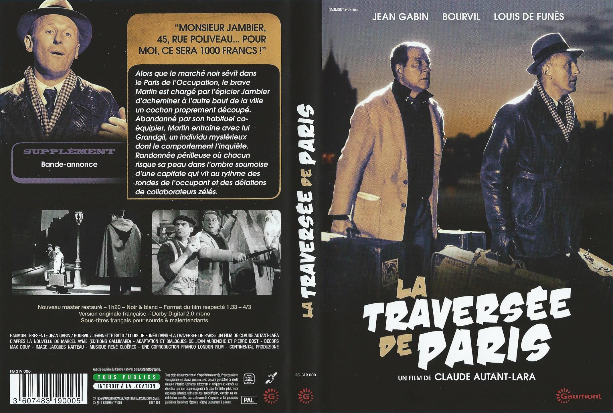 Jaquette DVD La traverse de Paris v5