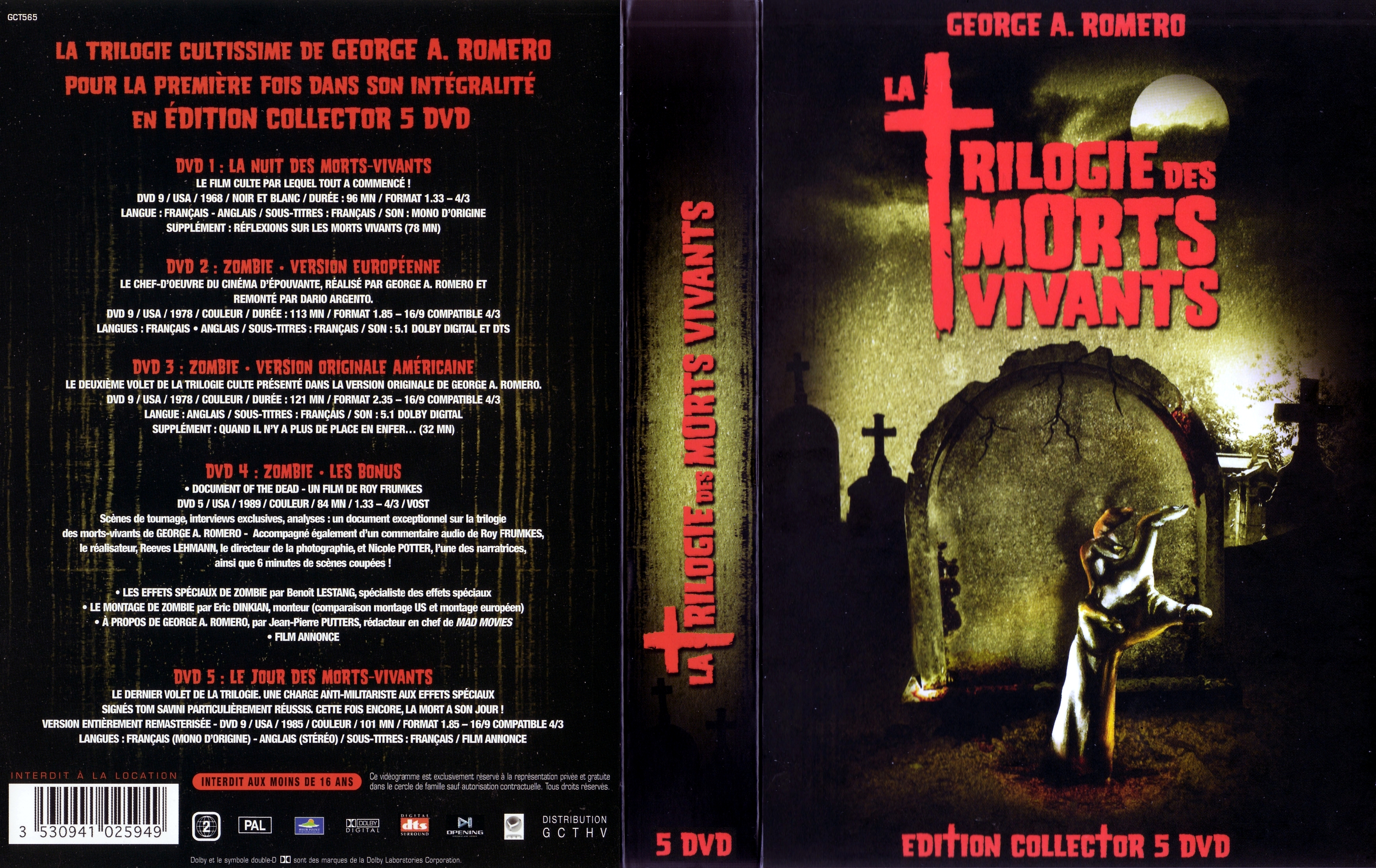 Jaquette DVD La trilogie des morts vivants