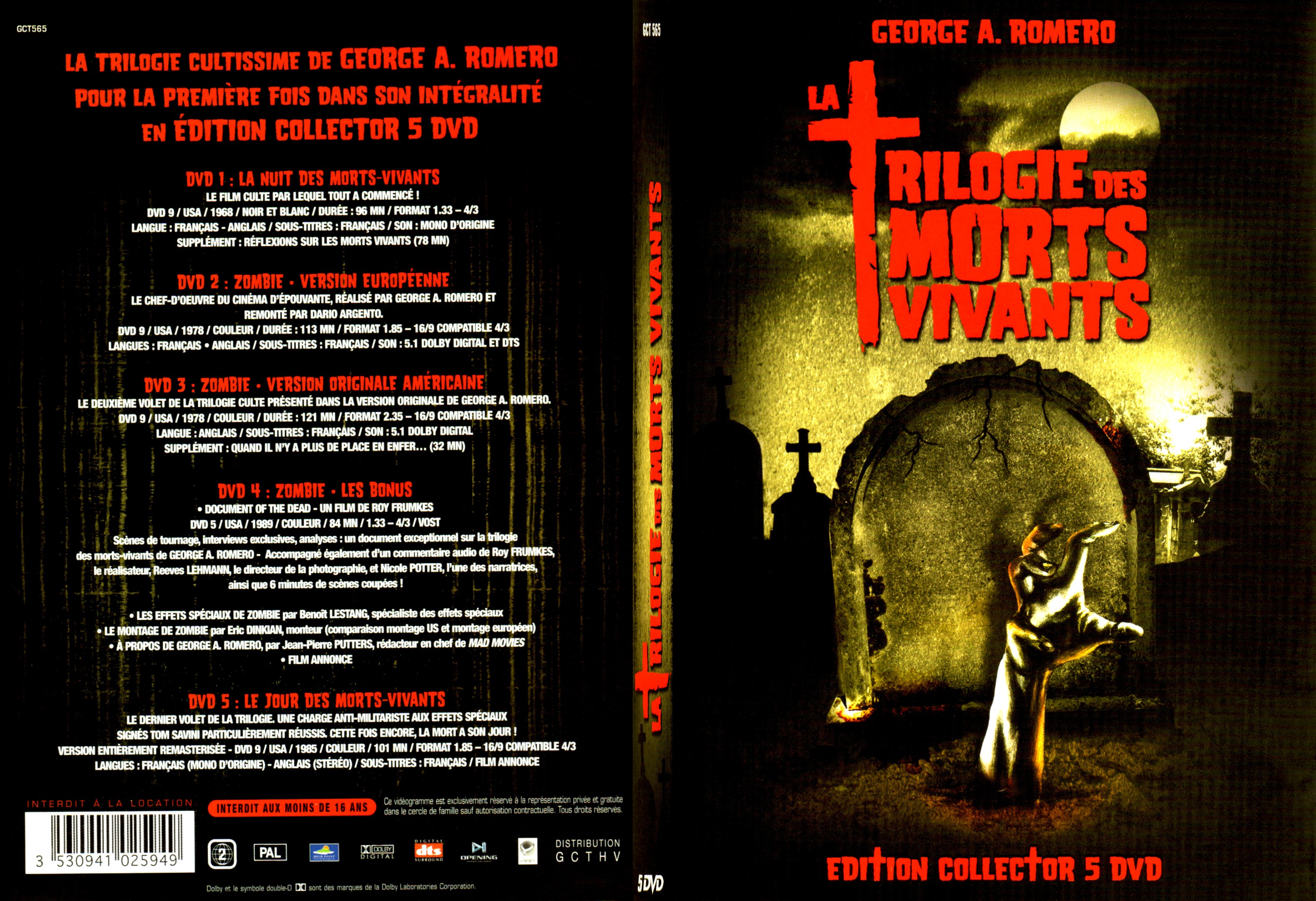 Jaquette DVD La trilogie des morts vivants - SLIM