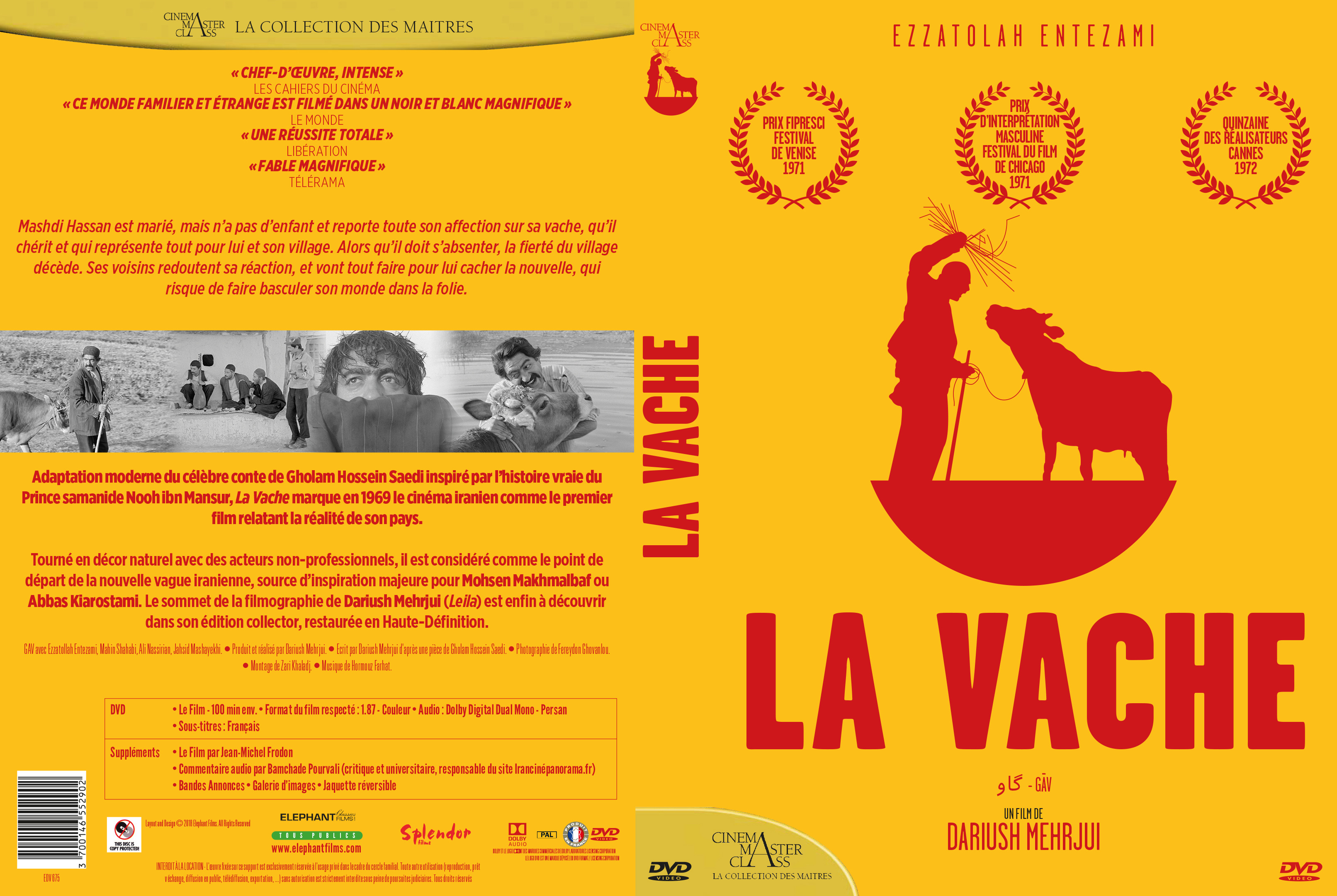 Jaquette DVD La vache (1969) custom