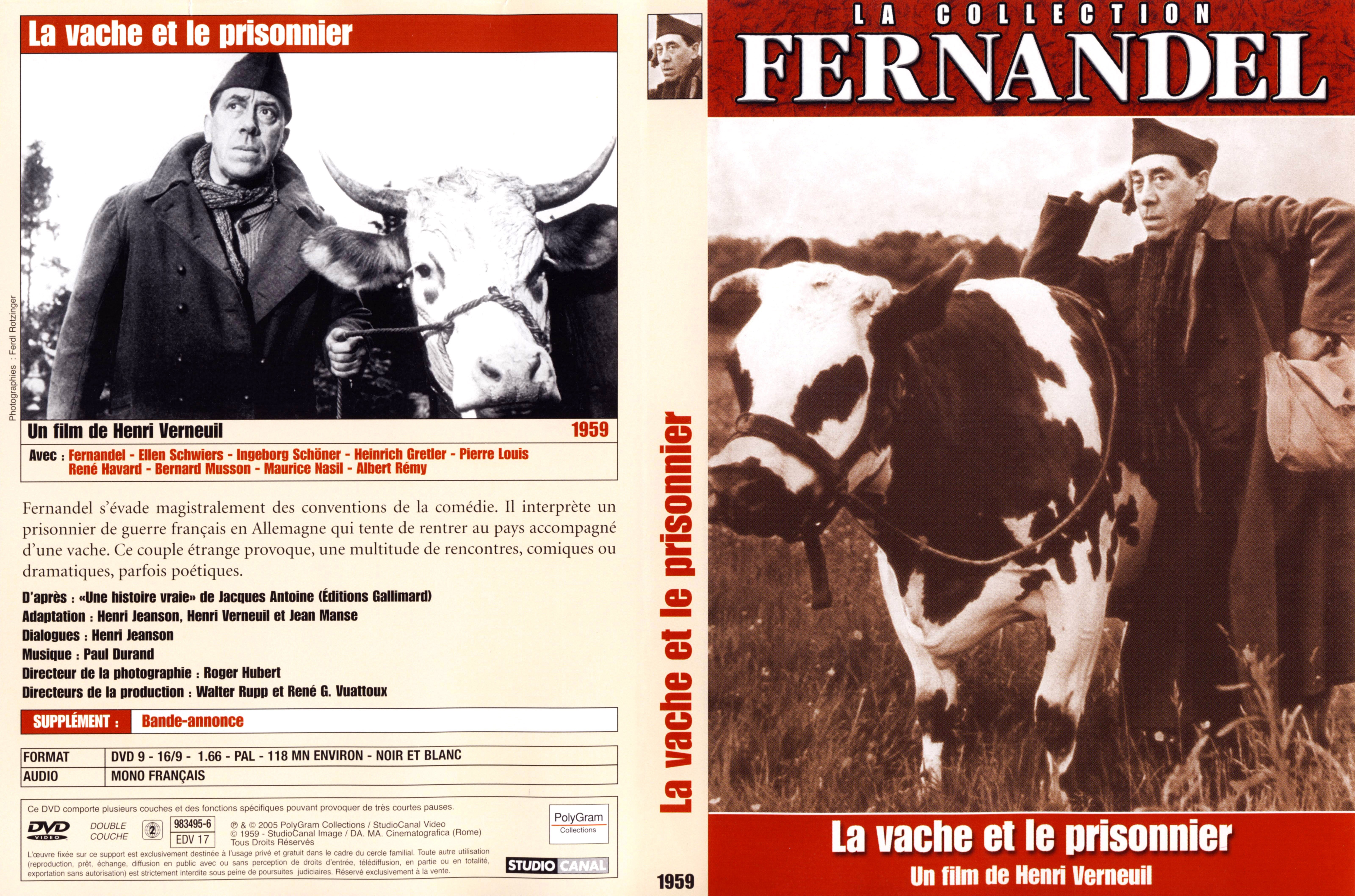 Jaquette DVD La vache et le prisonnier v3