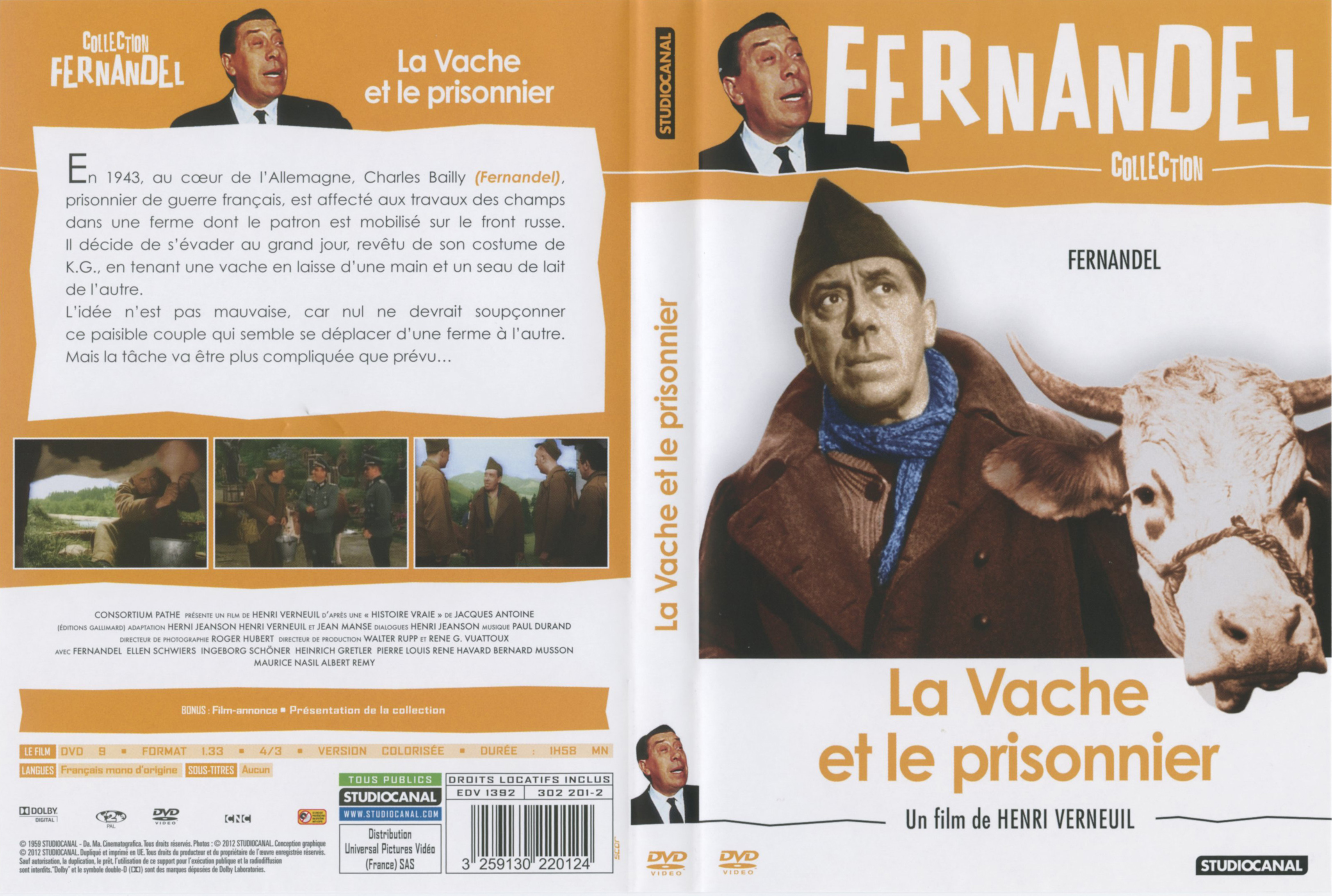 Jaquette DVD La vache et le prisonnier v4