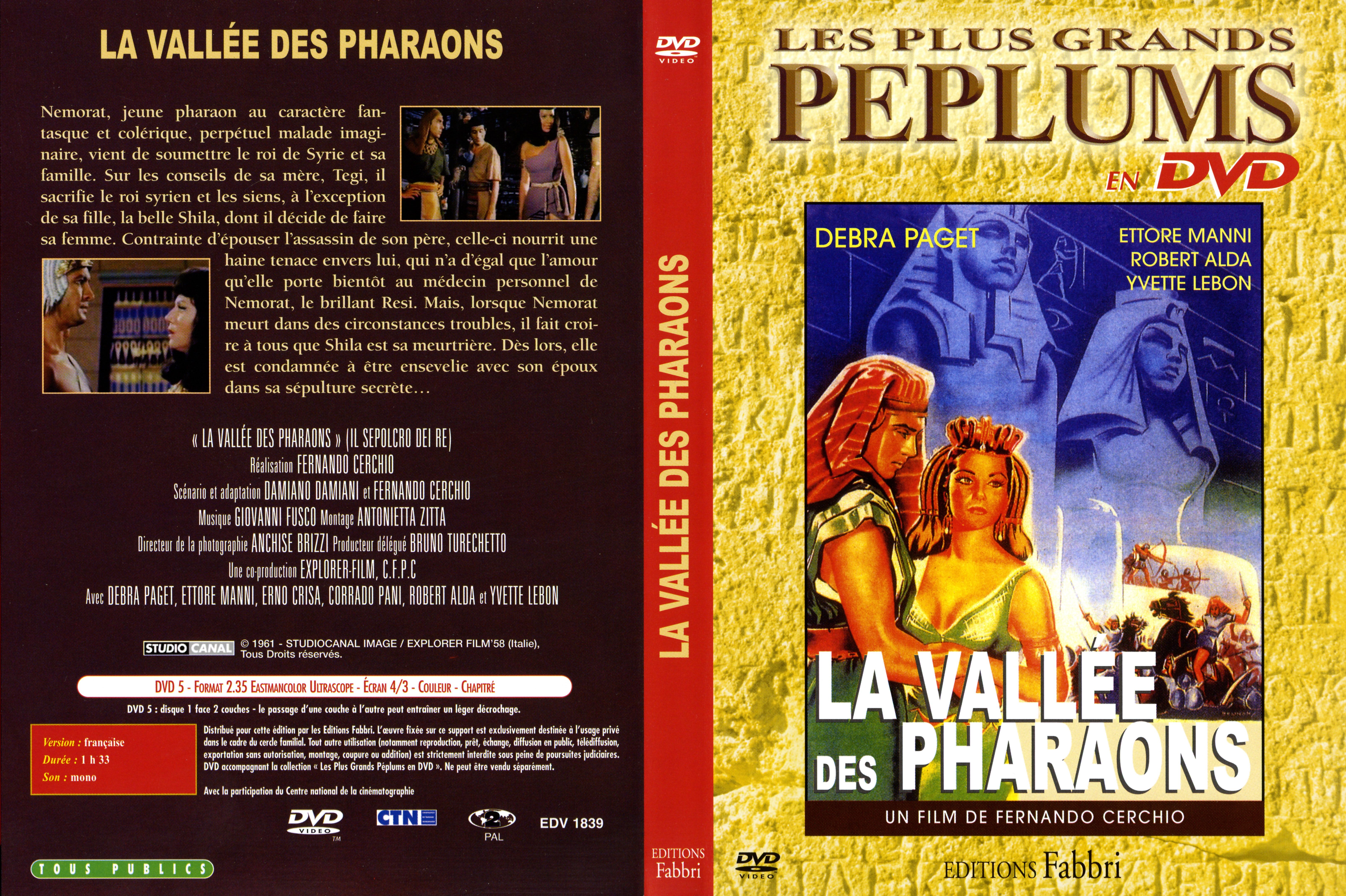 Jaquette DVD La valle des pharaons