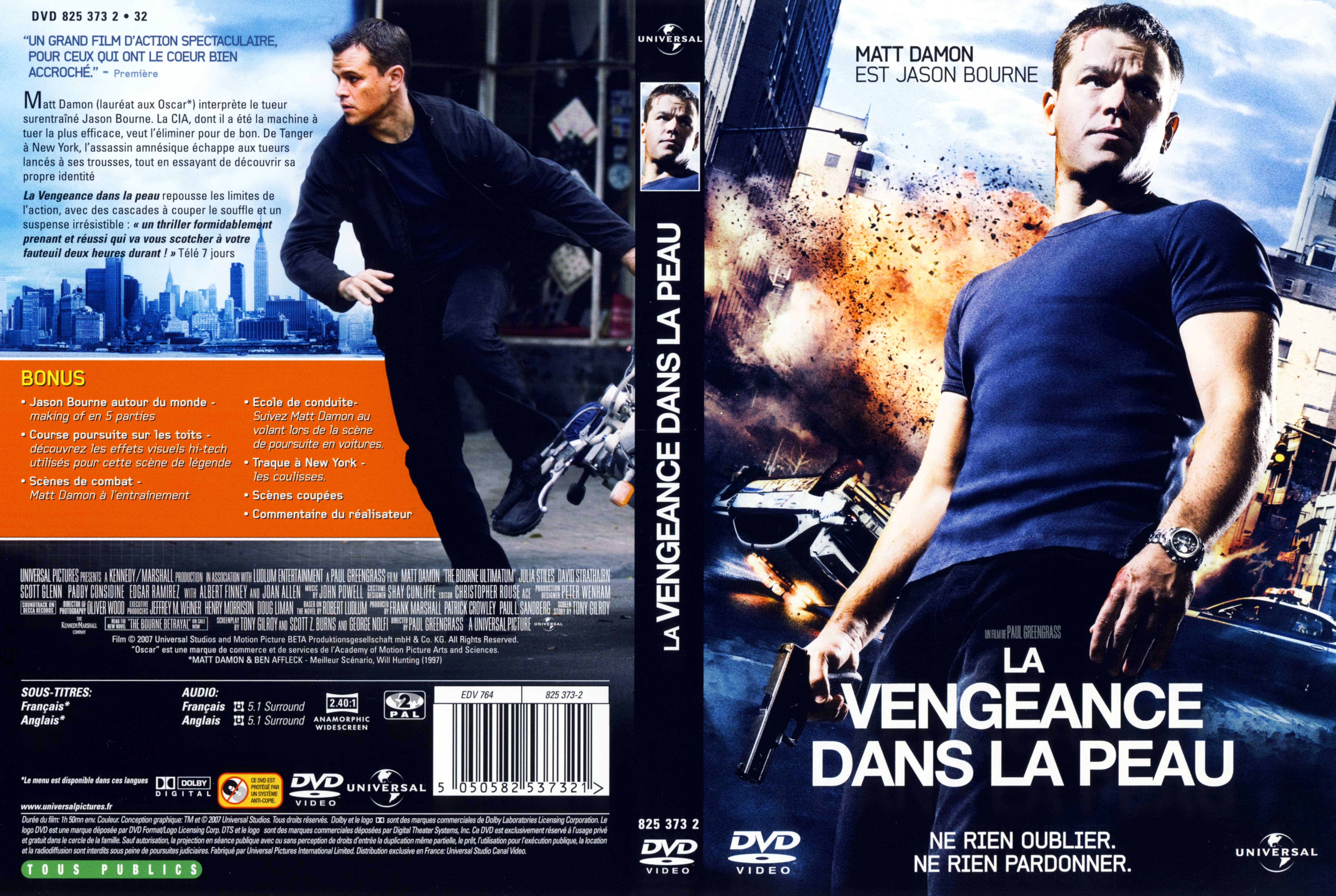 Jaquette DVD La vengeance dans la peau