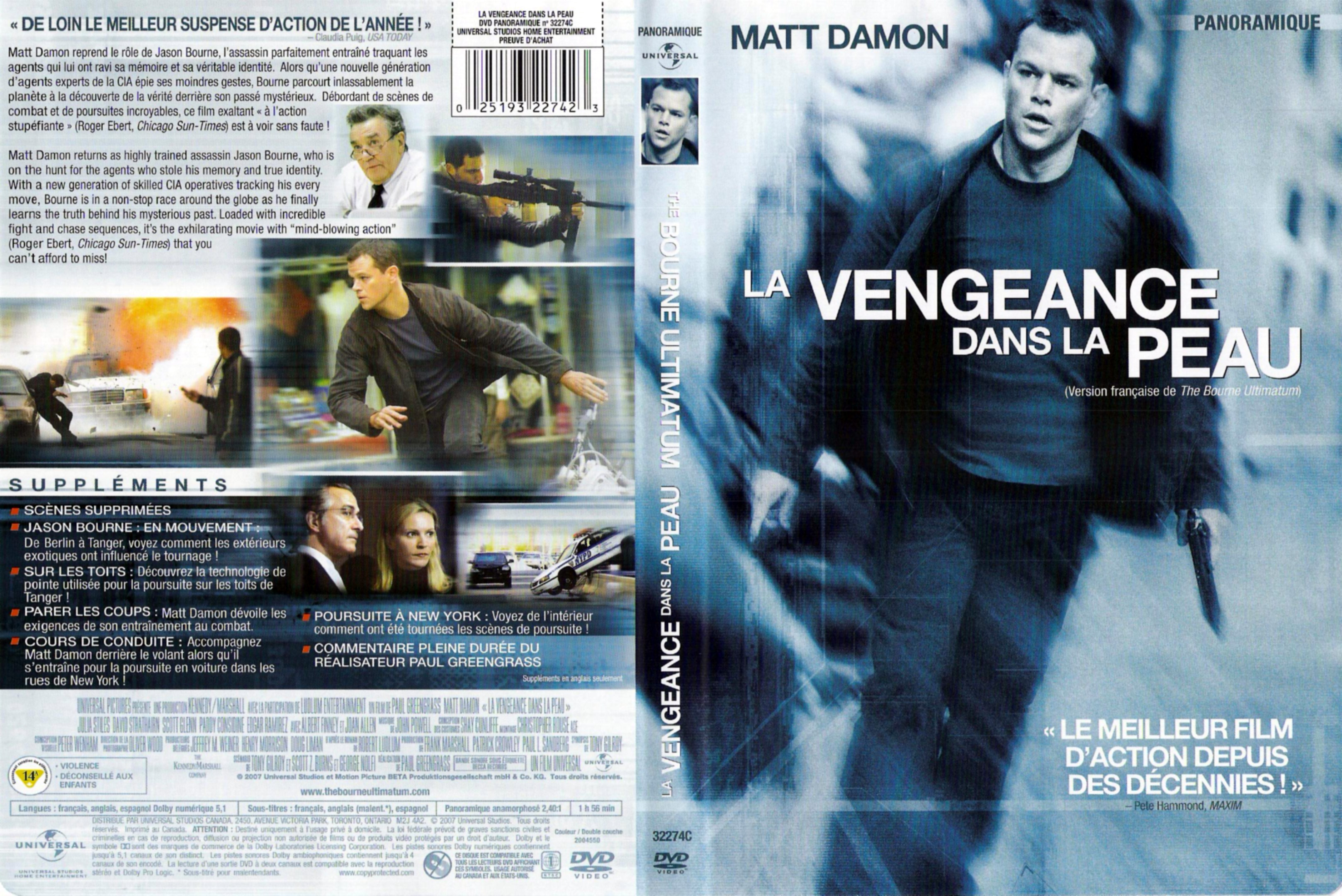 Jaquette DVD La vengeance dans la peau Zone 1