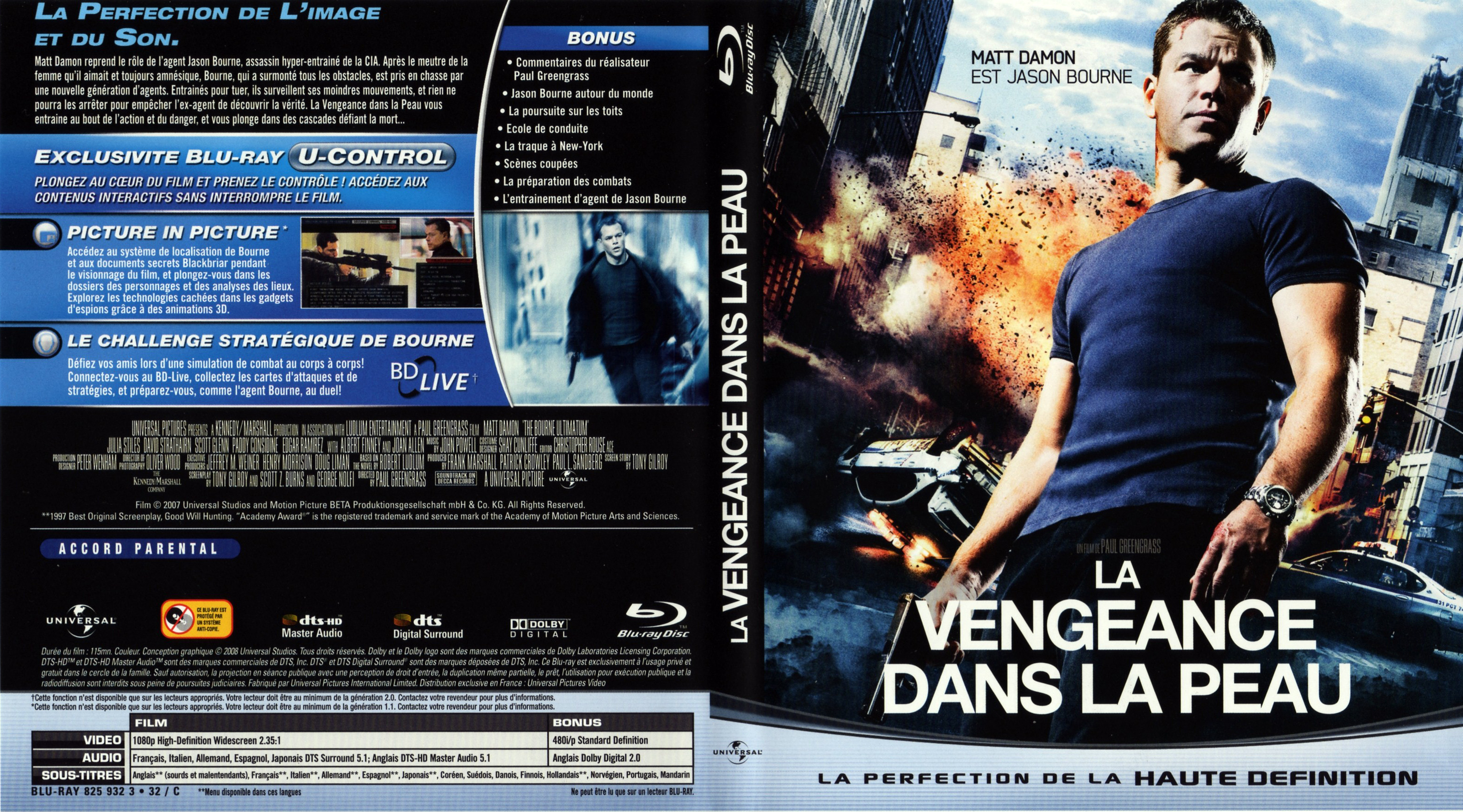 Jaquette DVD La vengeance dans la peau (BLU-RAY)