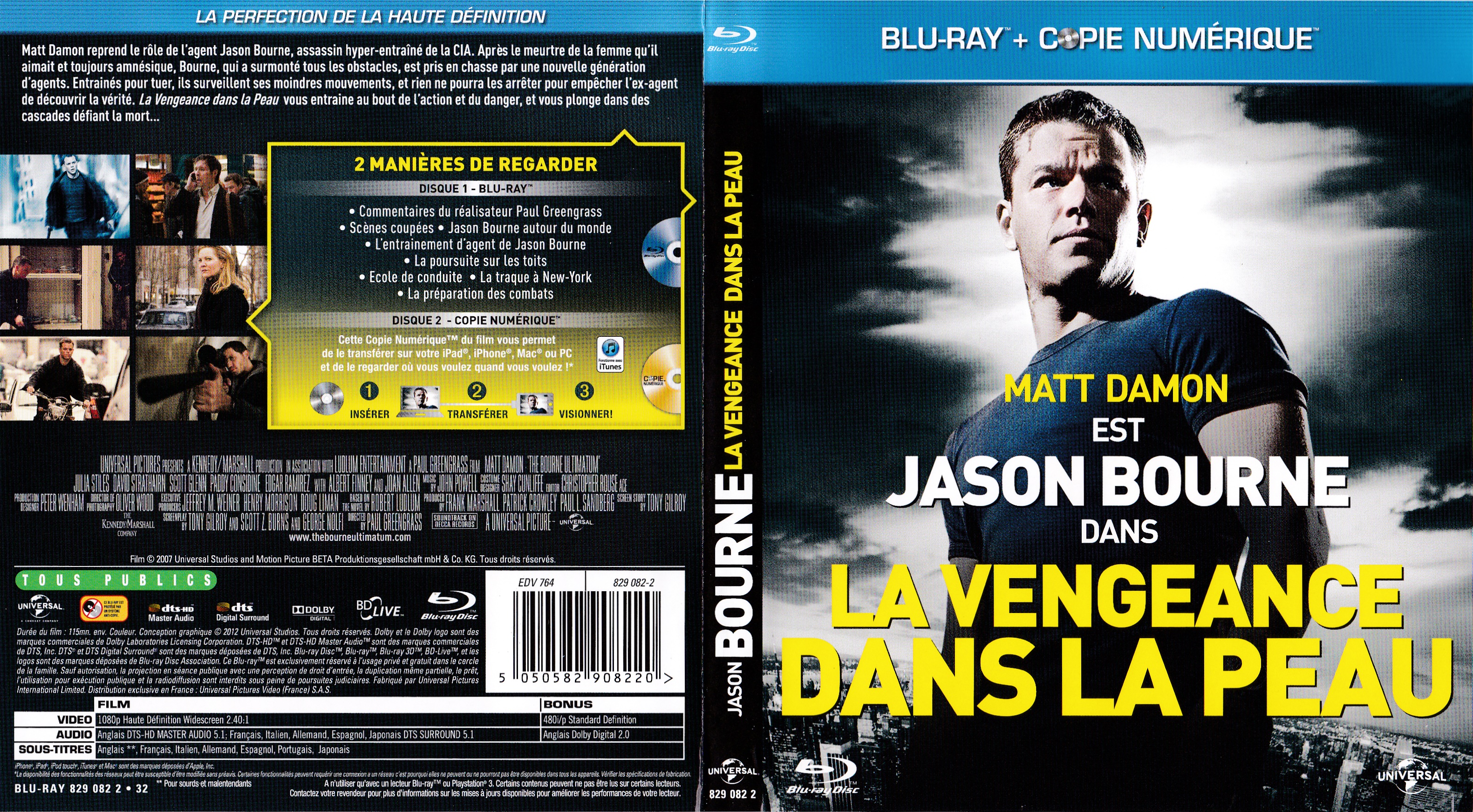 Jaquette DVD La vengeance dans la peau (BLU-RAY) v2